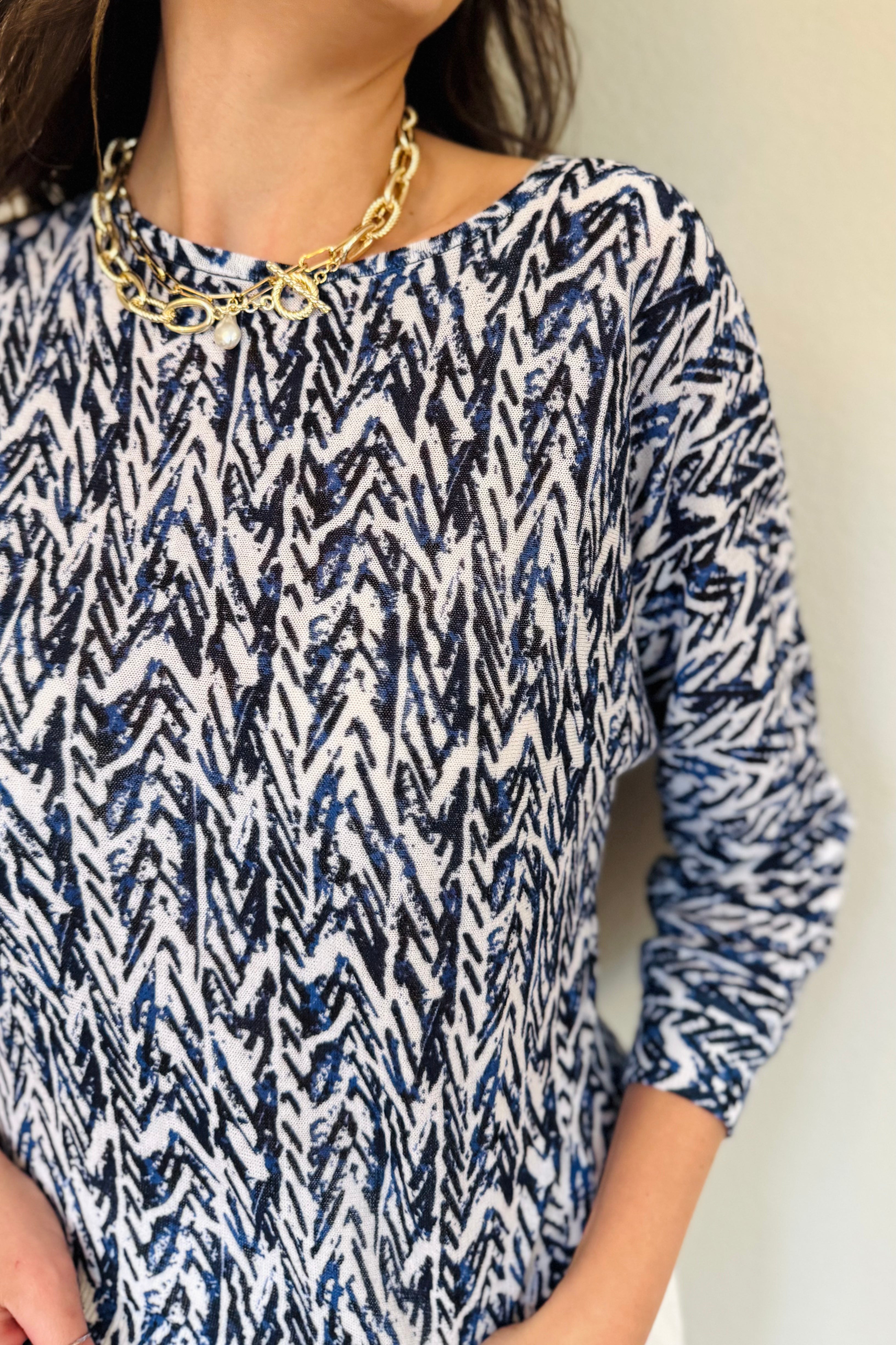 Indigo Crosshatch Sweater