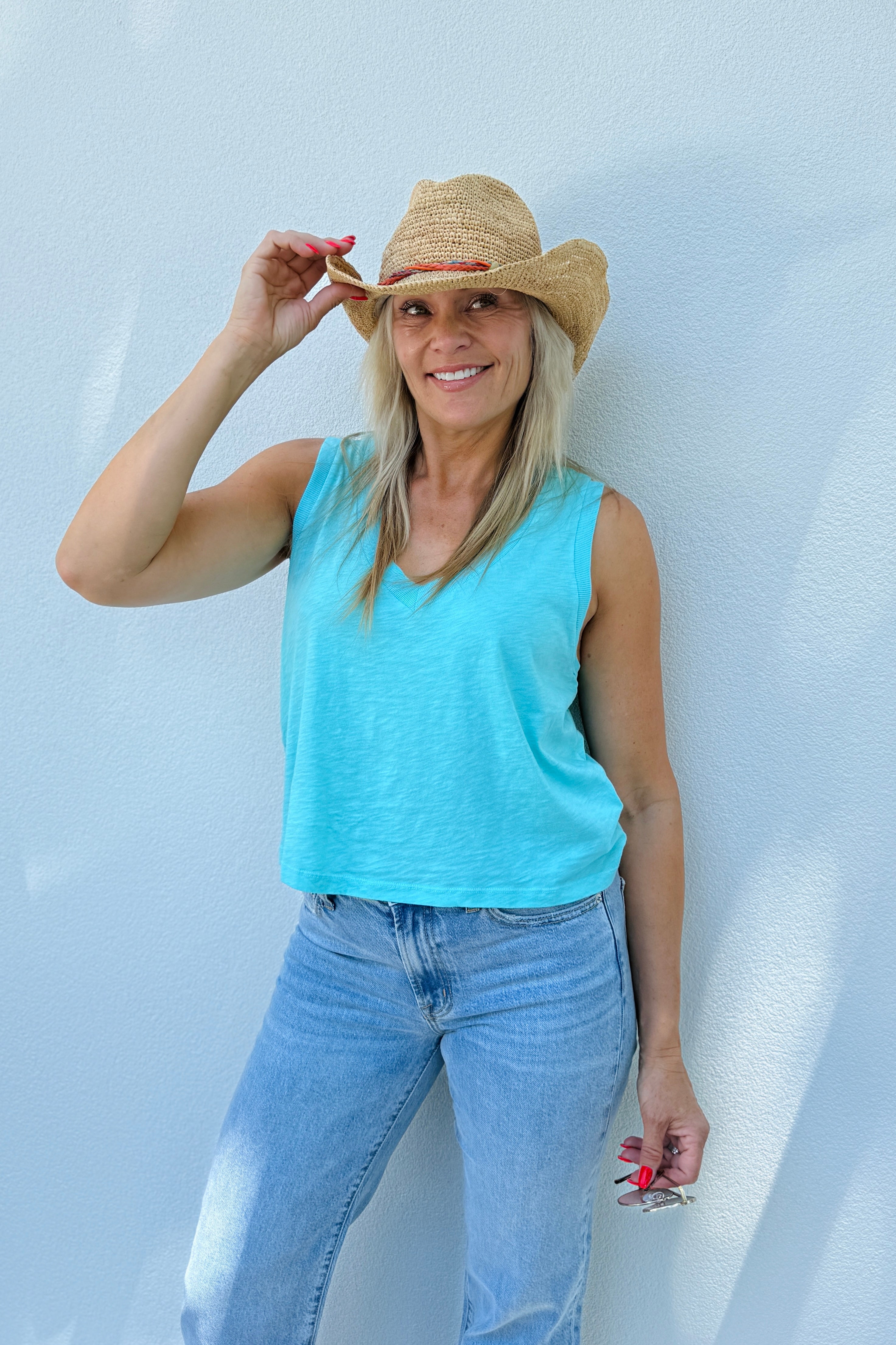 Ira V-Neck Tank-Aruba