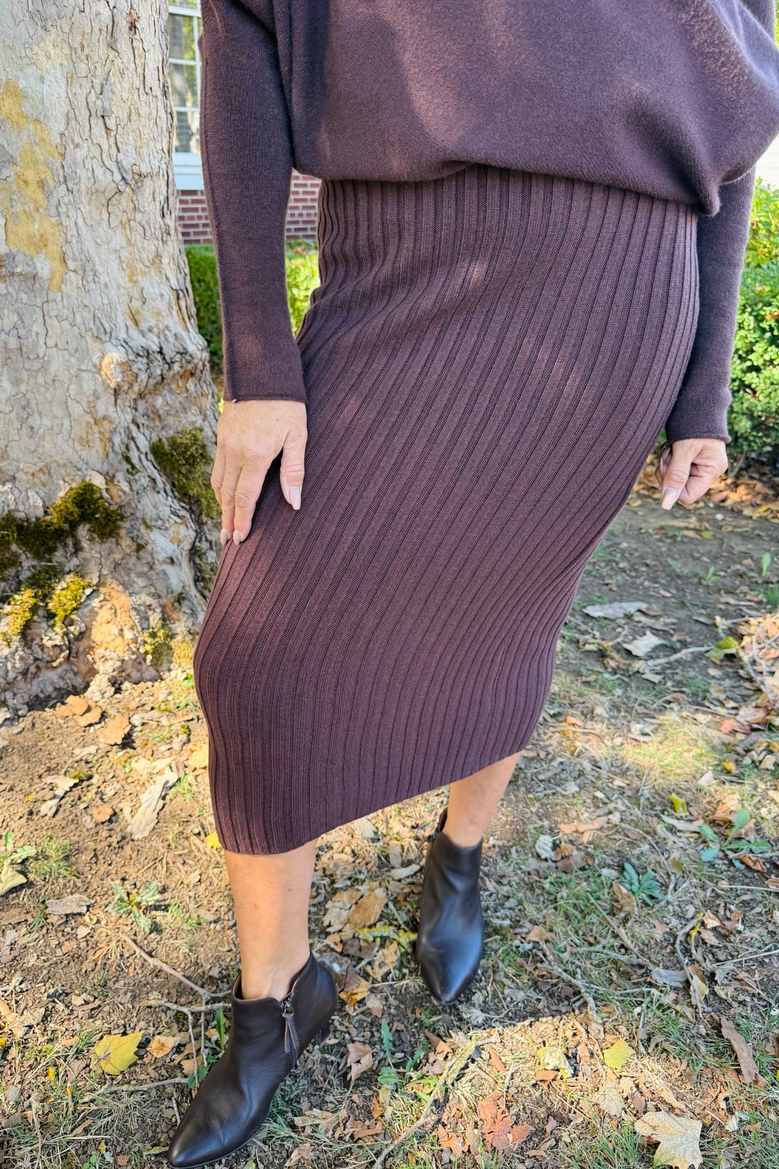 Italian Knit Ribbed Midi