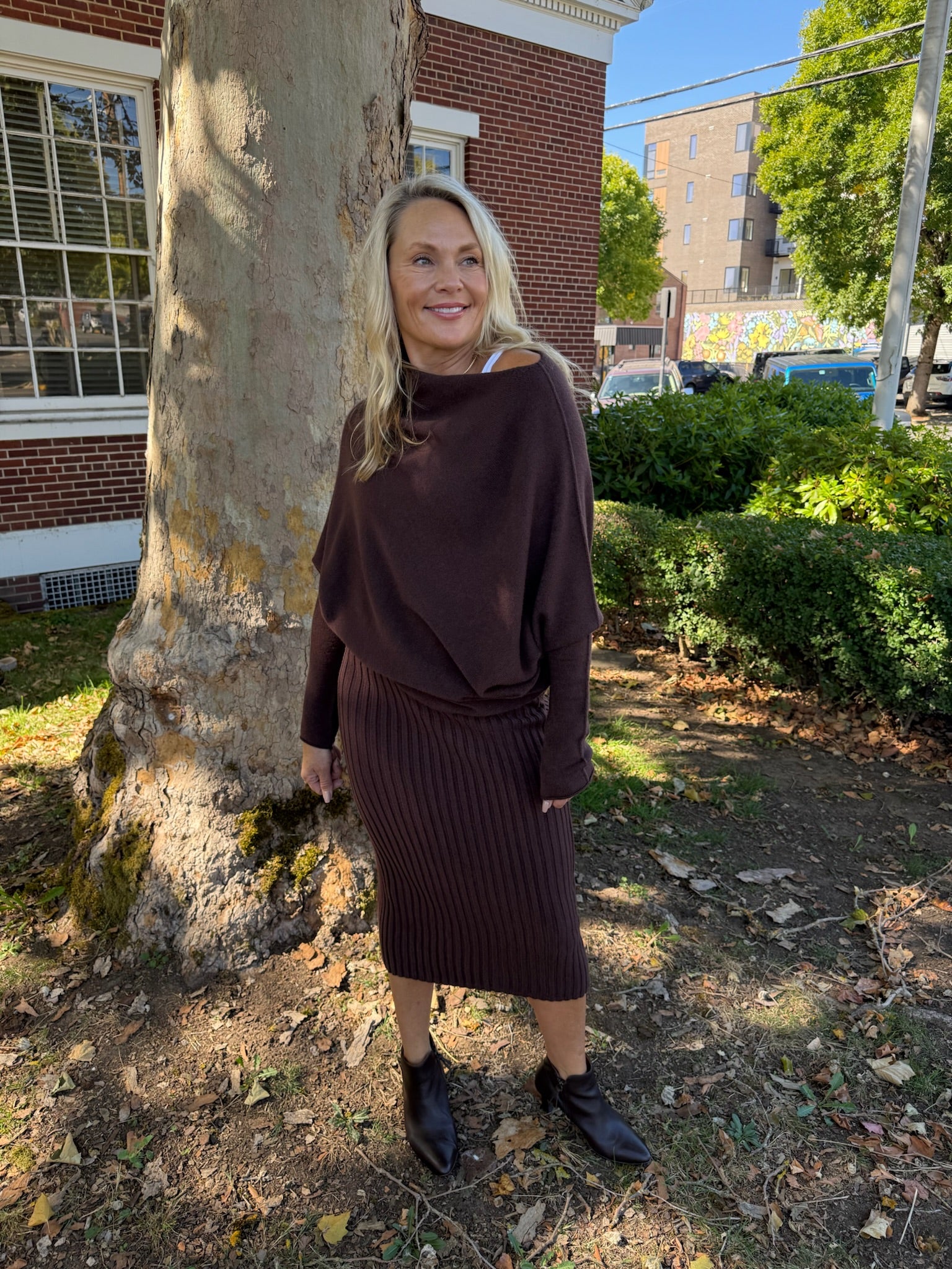 Italian Knit Ribbed Midi