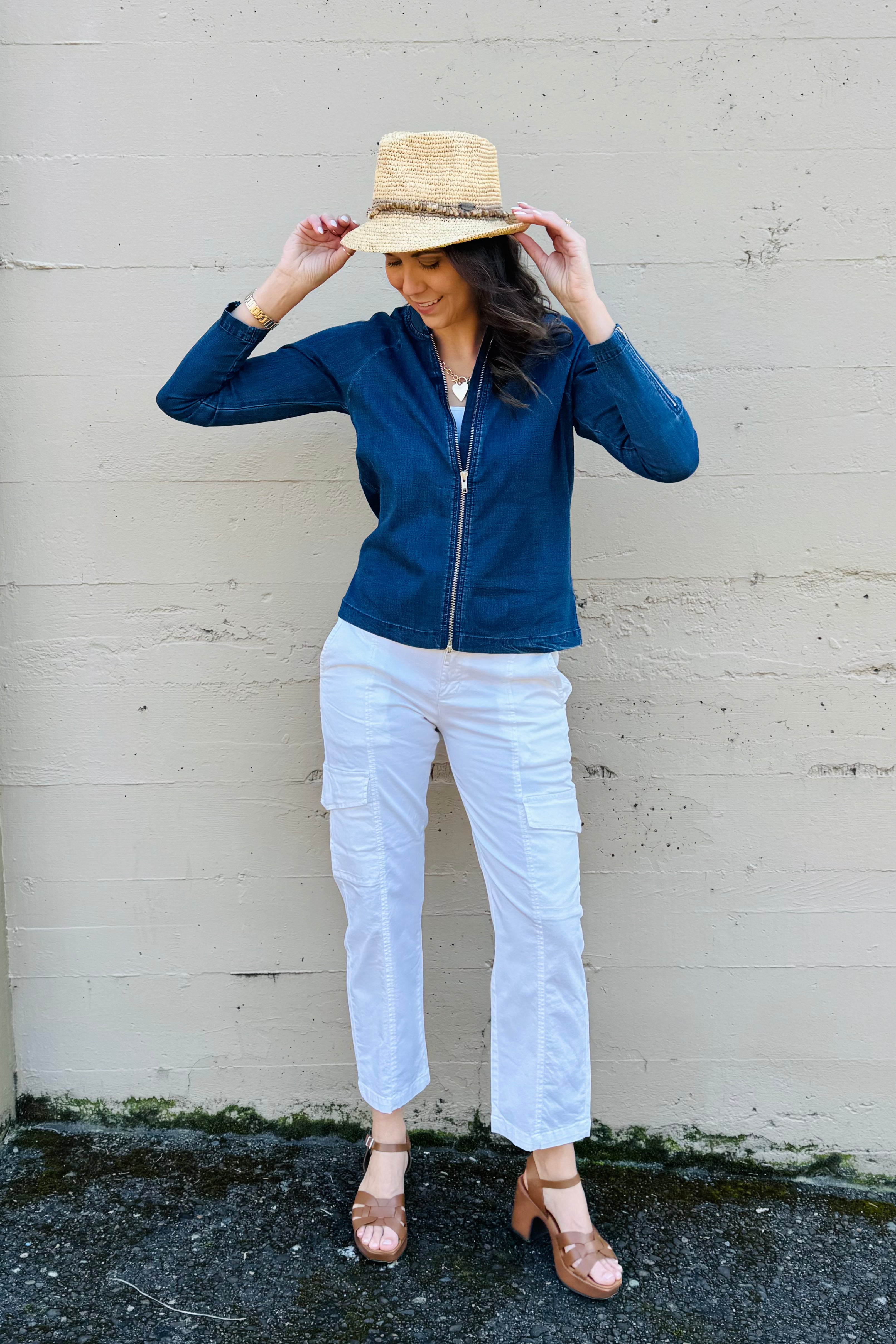 Who doesn't love a lightweight denim coat? Easy to style and pack in a suitcase. Put it over a blouse, with a dress or style with any pants. So versatile and comfortable.