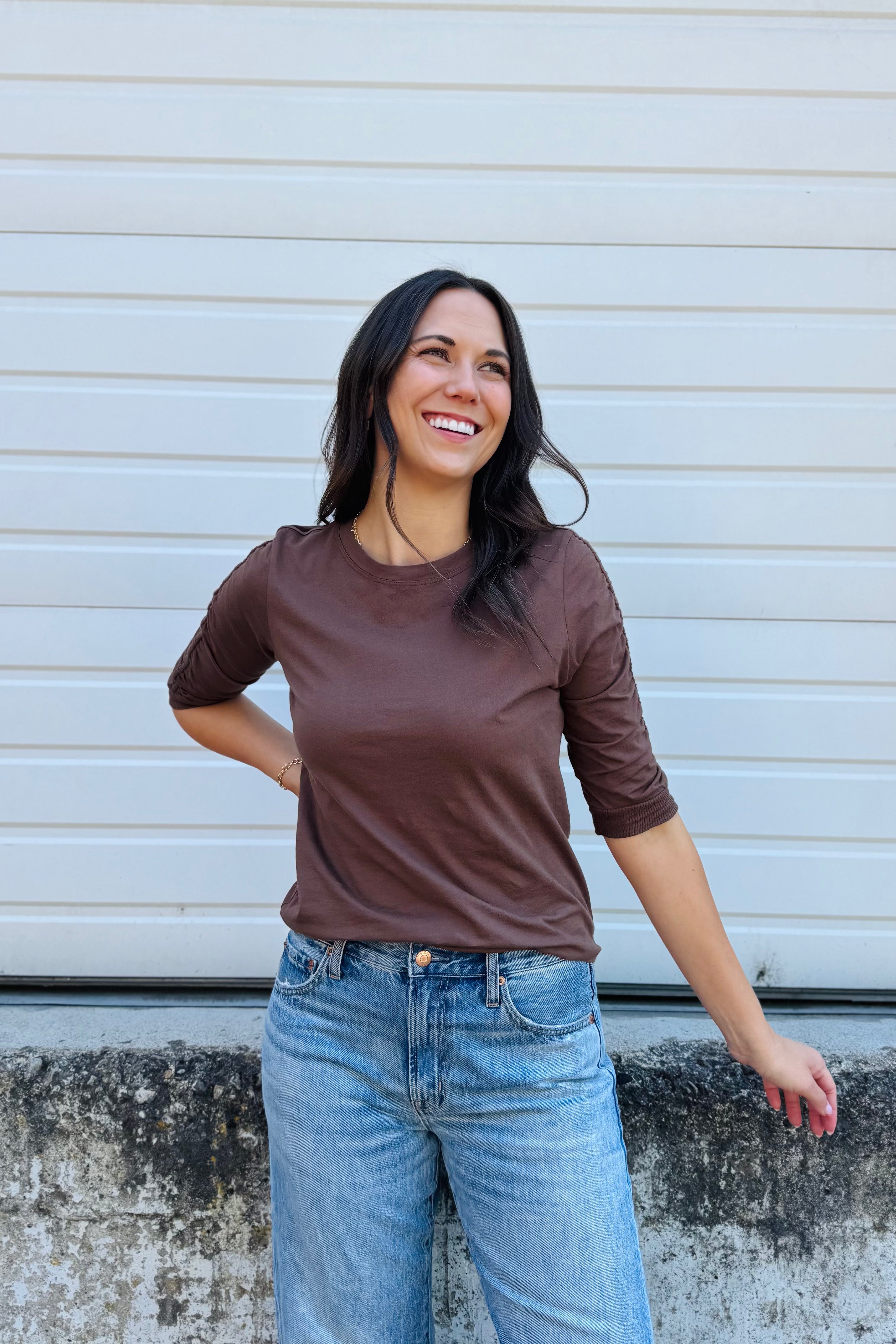 Julia Knit Top-Soft Brown