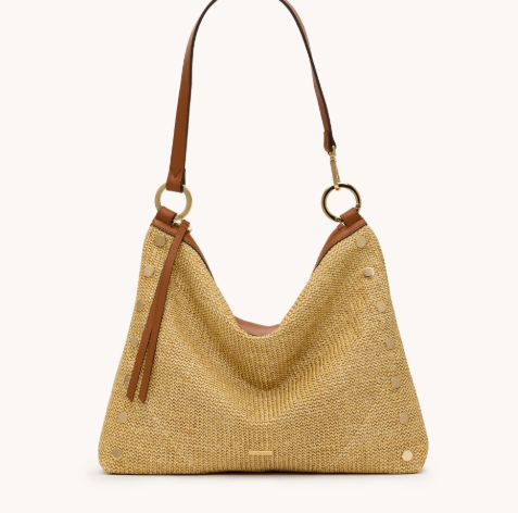 beautiful handbag with Cocoa leather Raffia