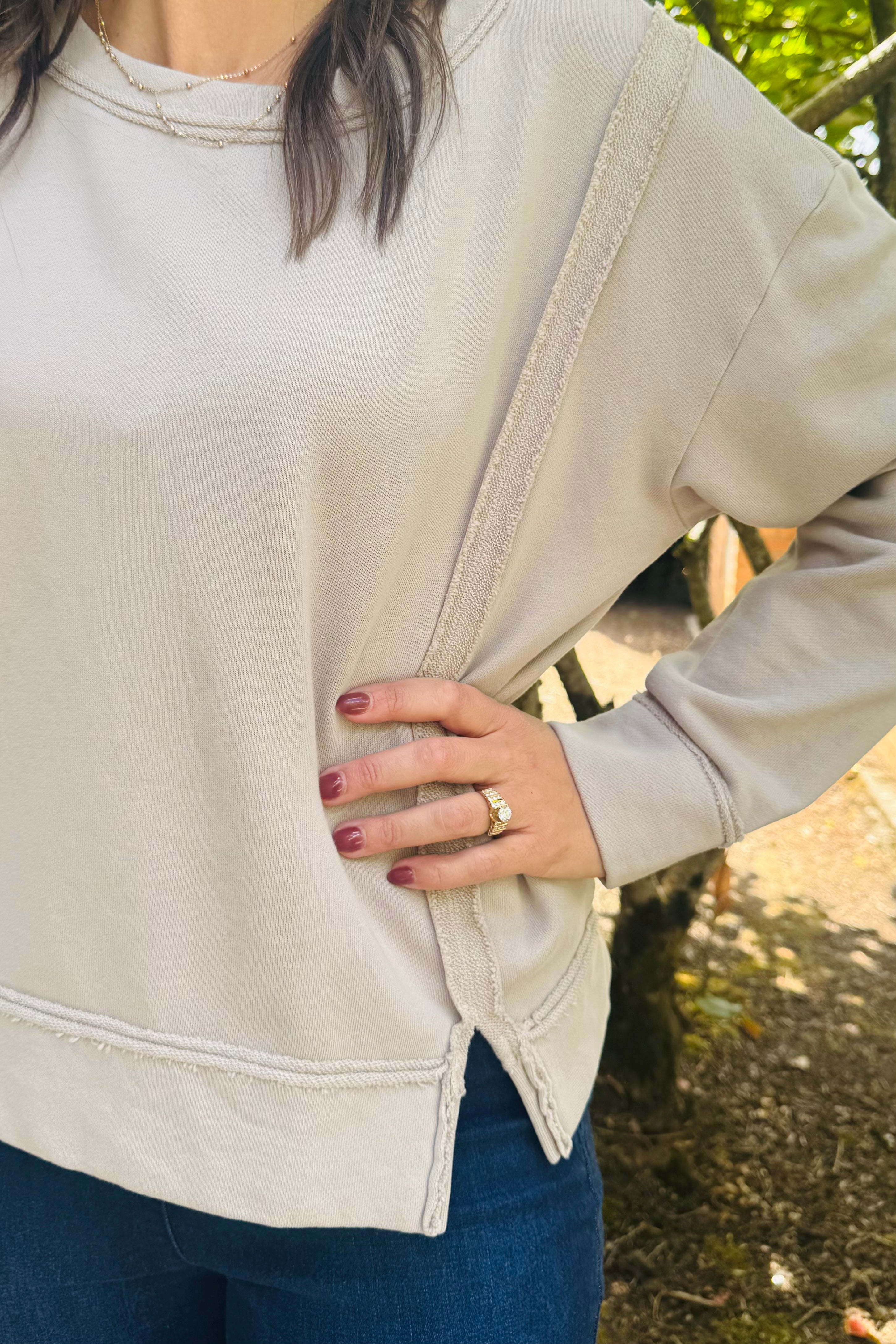 L/S Oversized Crew - Moondust