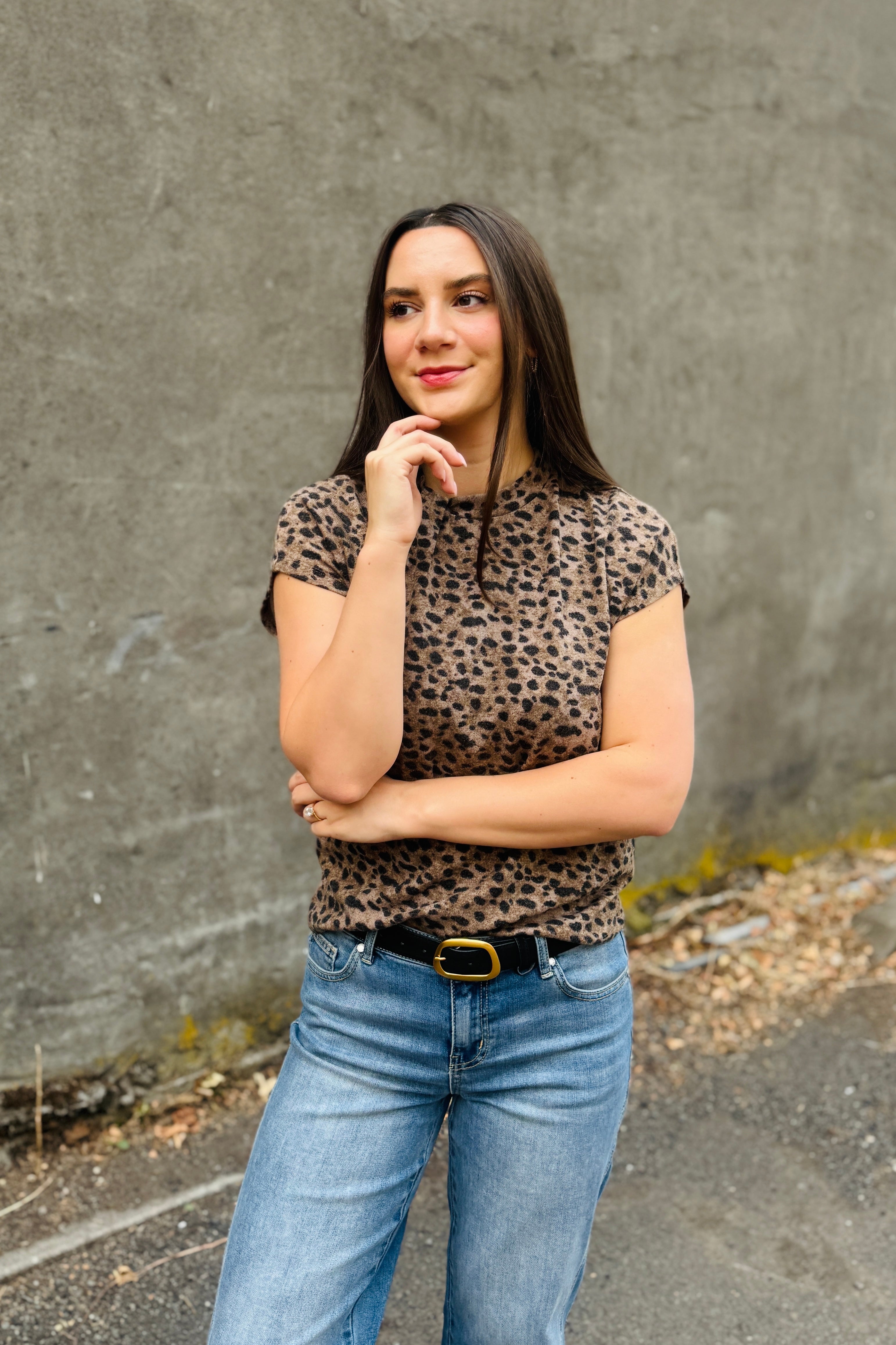 Leopard Twist Top