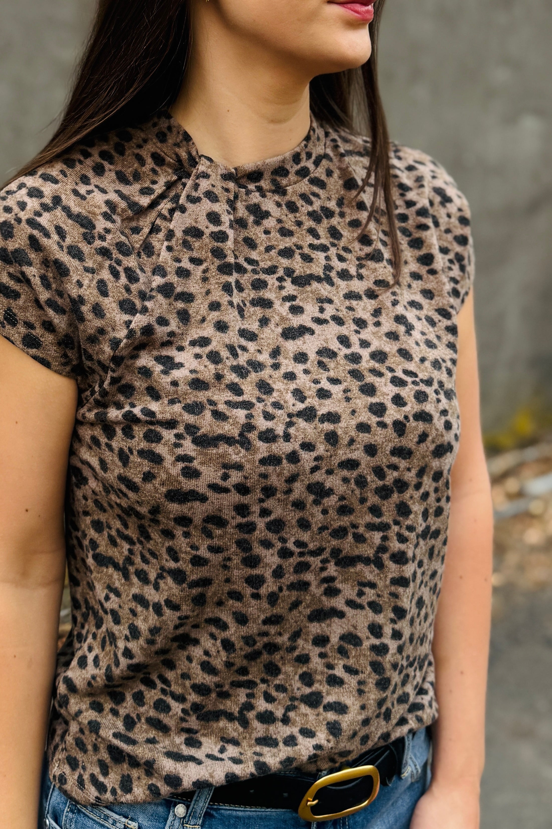 Leopard Twist Top