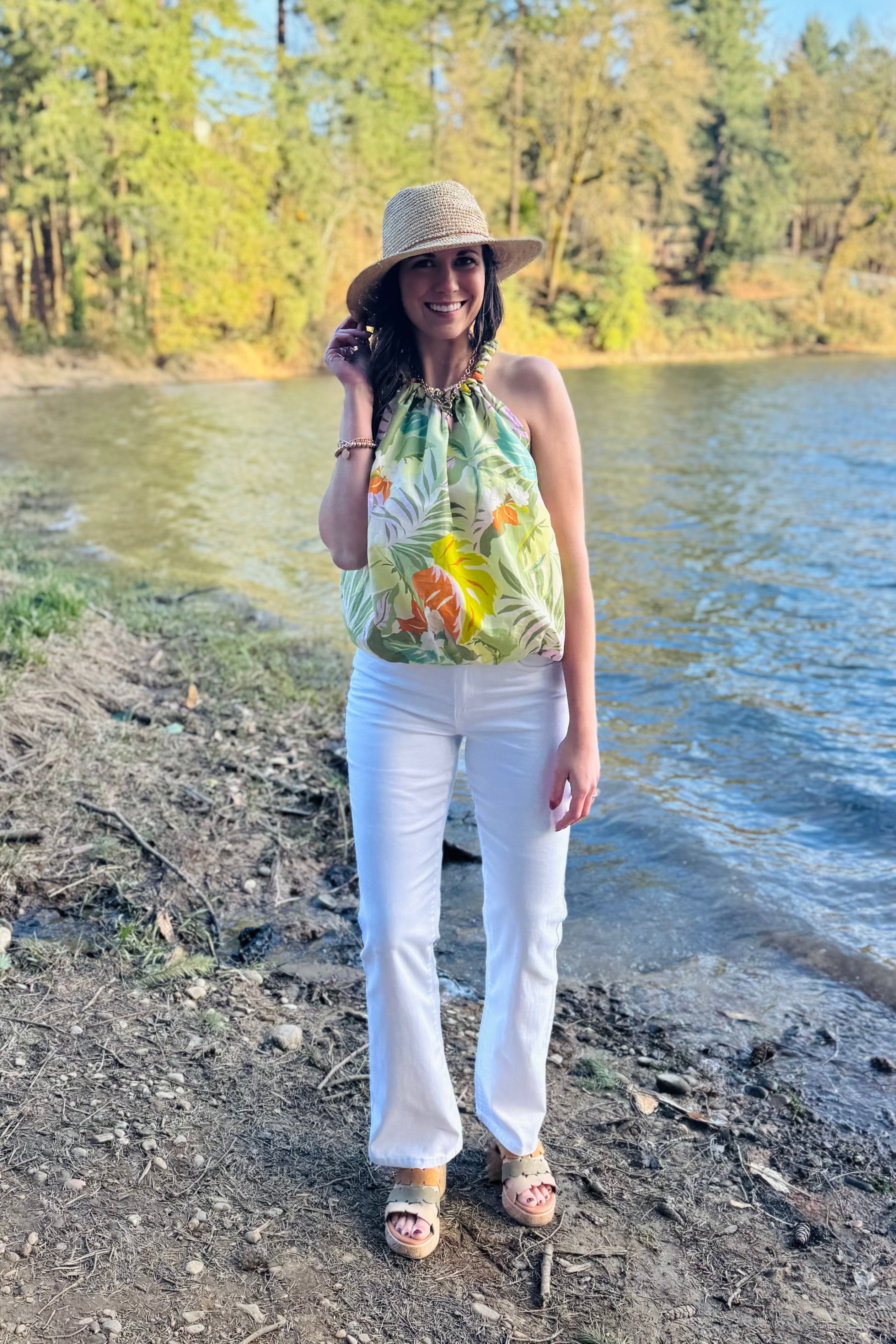 Lined Bubble Hem Blouse