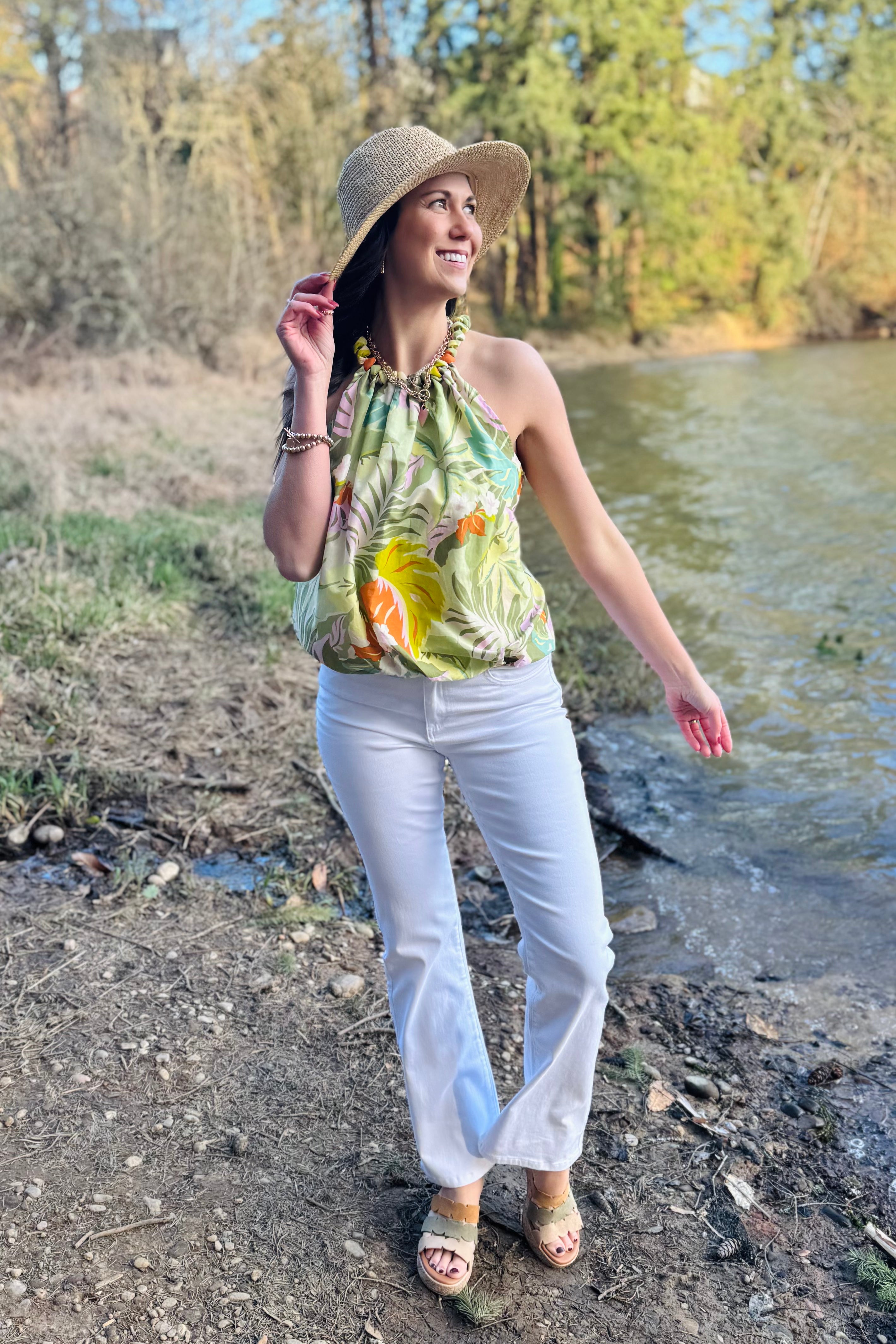 Lined Bubble Hem Blouse