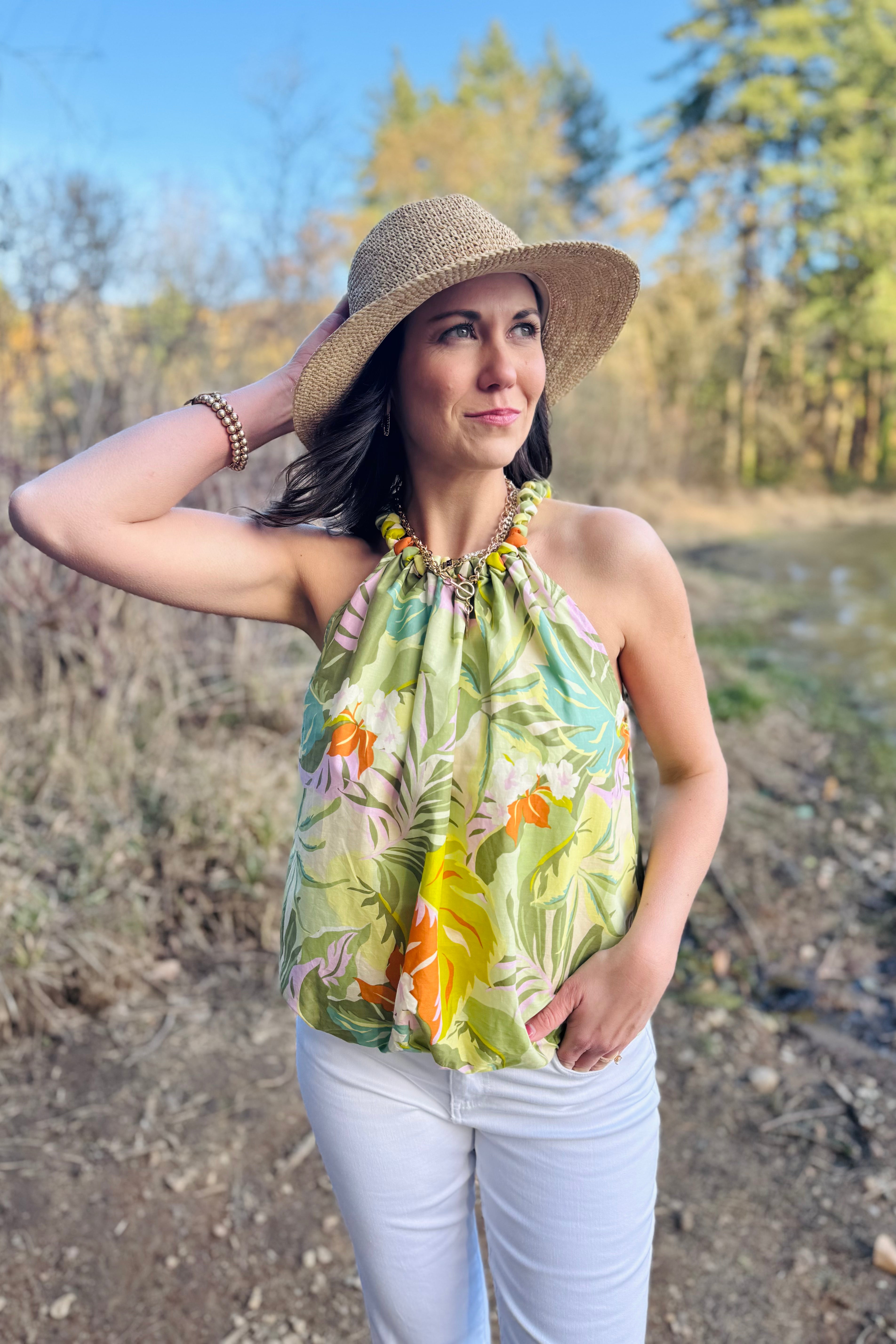 Lined Bubble Hem Blouse