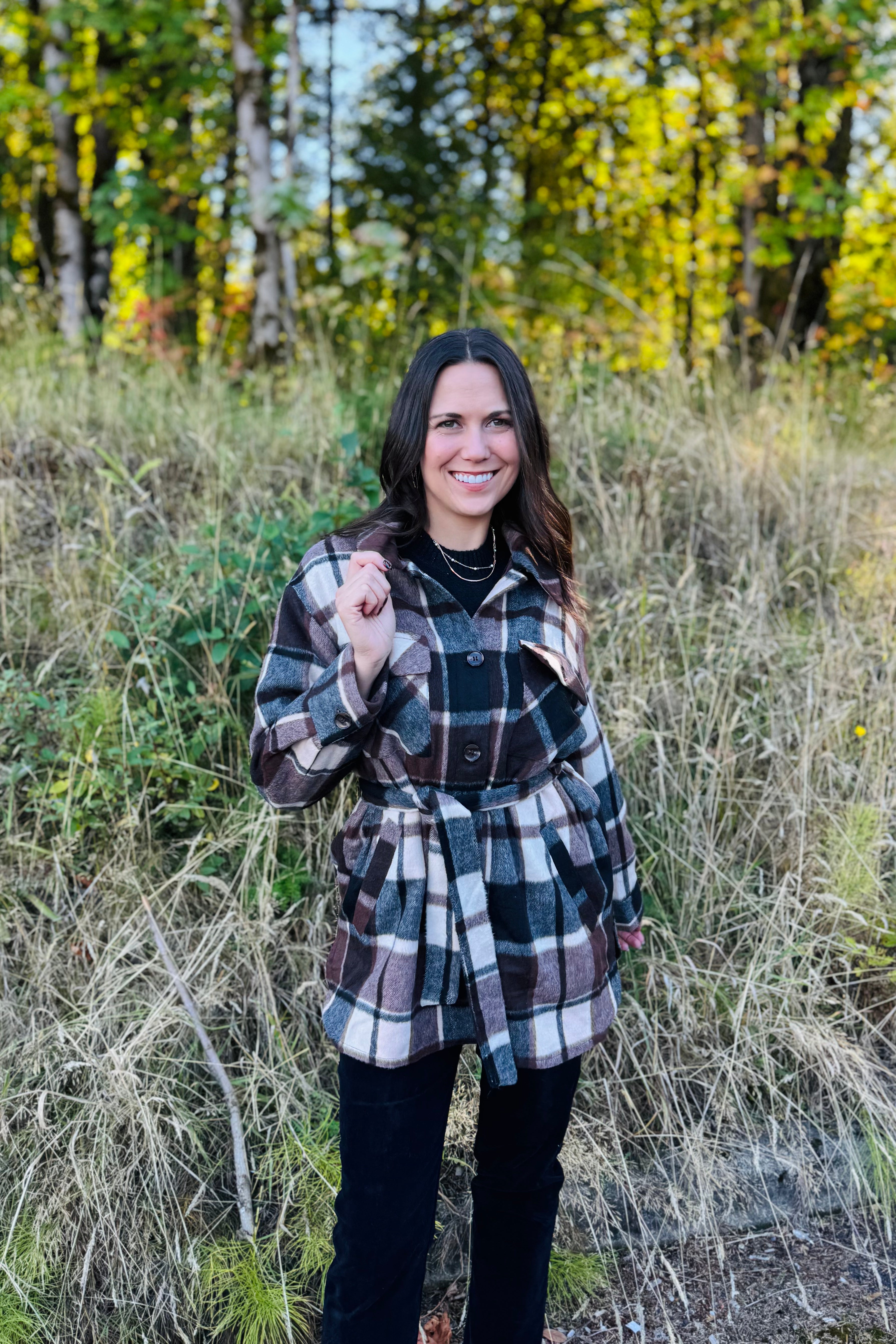 Locket Plaid Coat