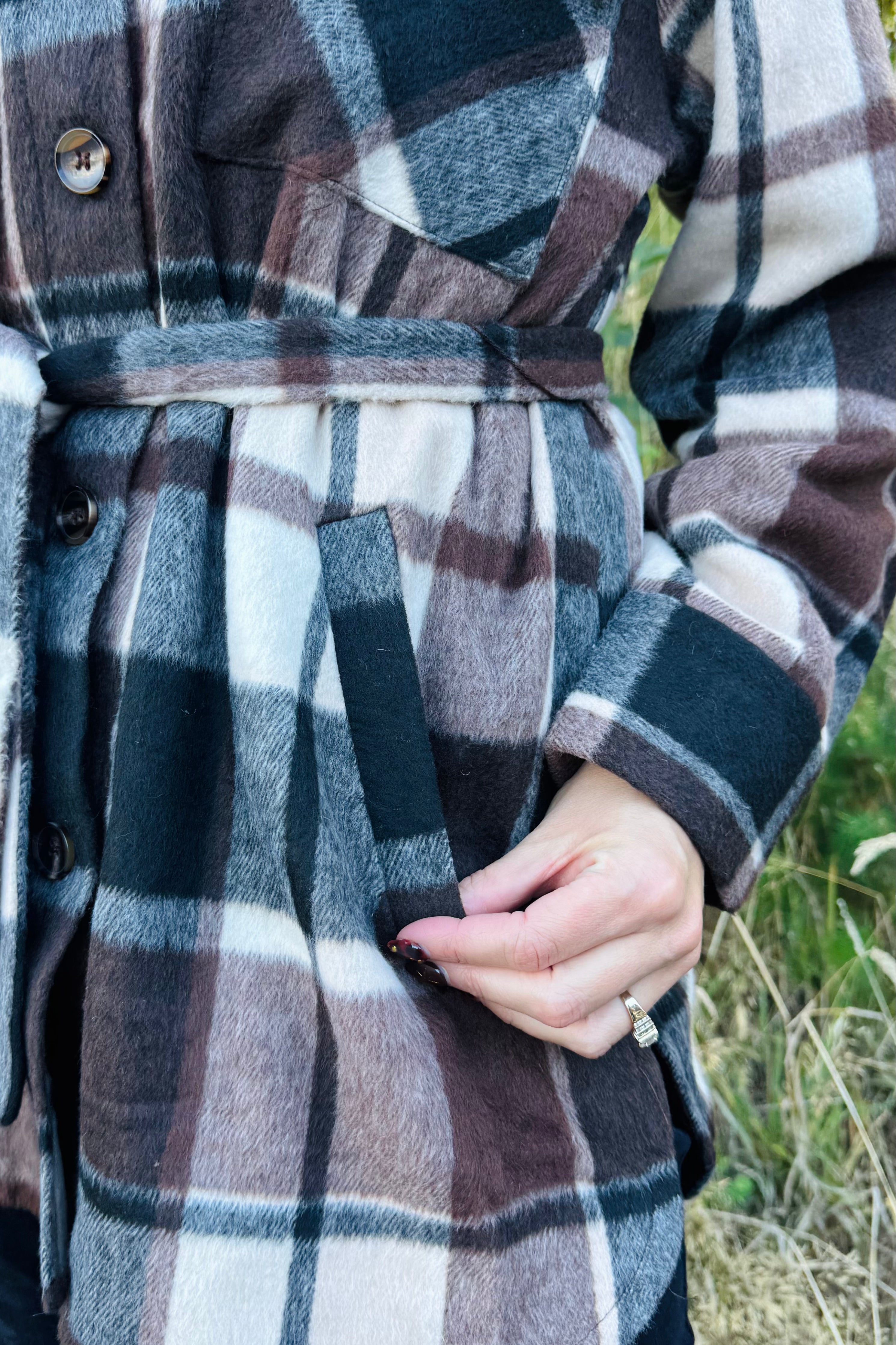 Locket Plaid Coat