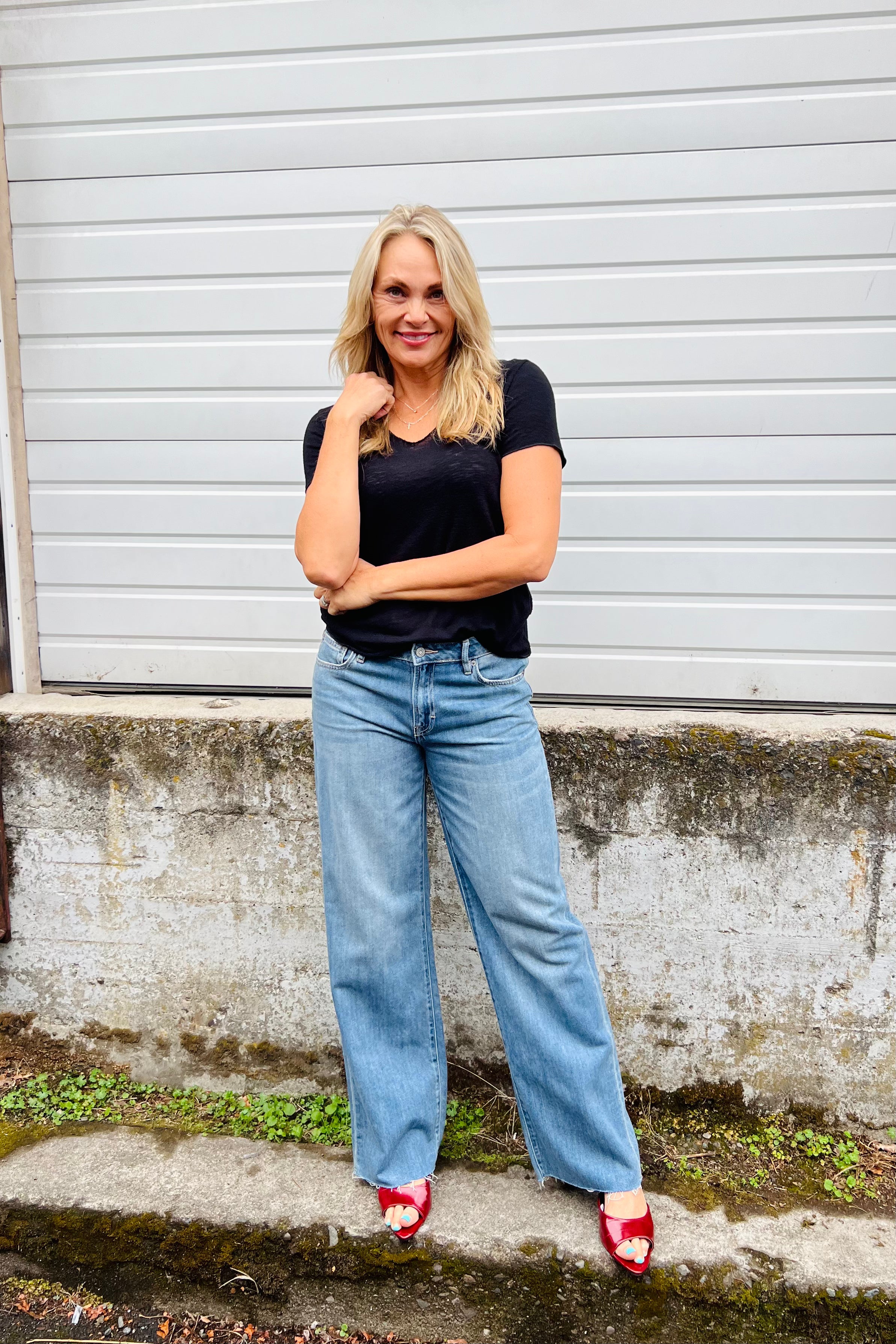 Logan Mid Rise Dad Jean-Medium Blue