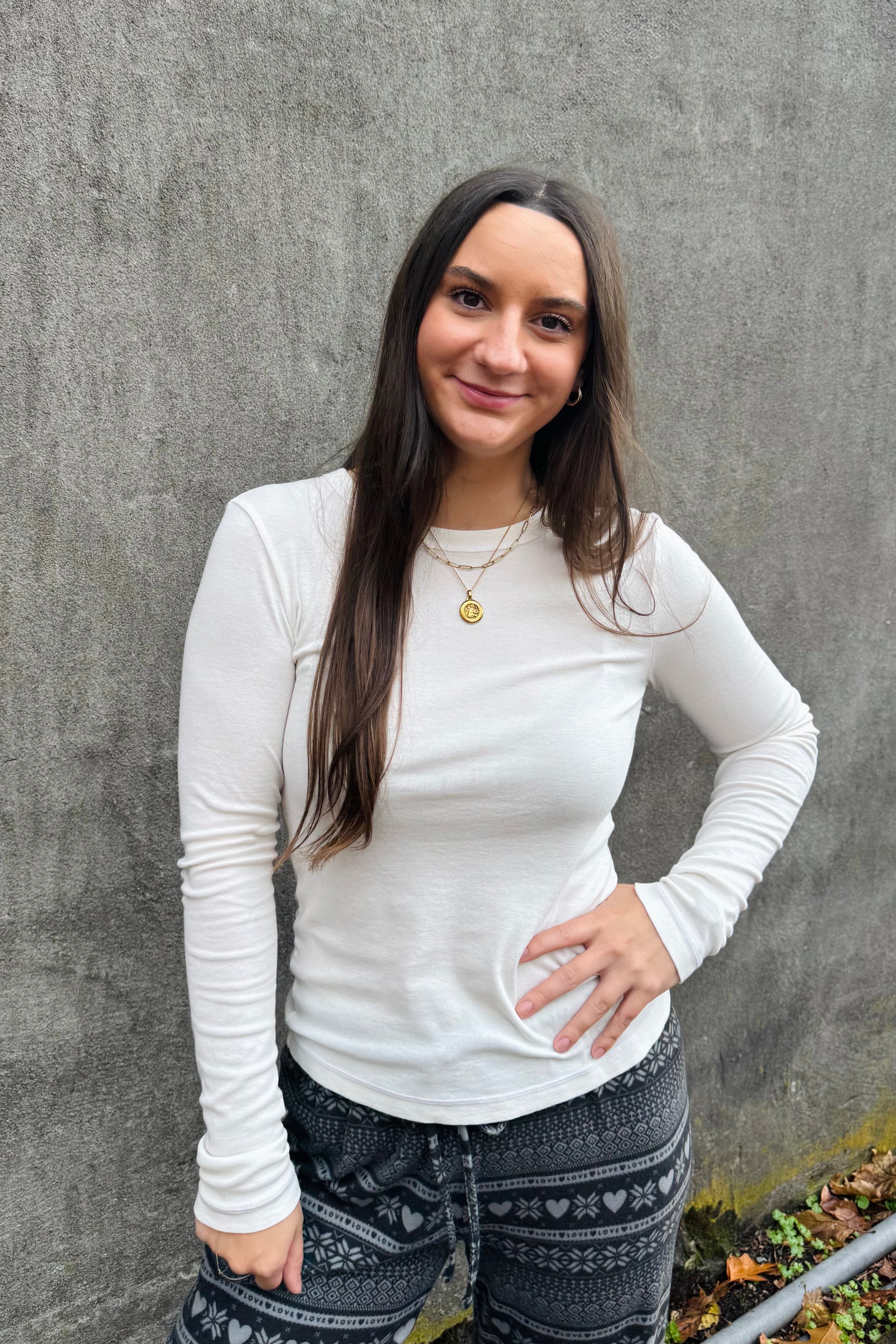 Luxx L/S Crewneck - Pearl