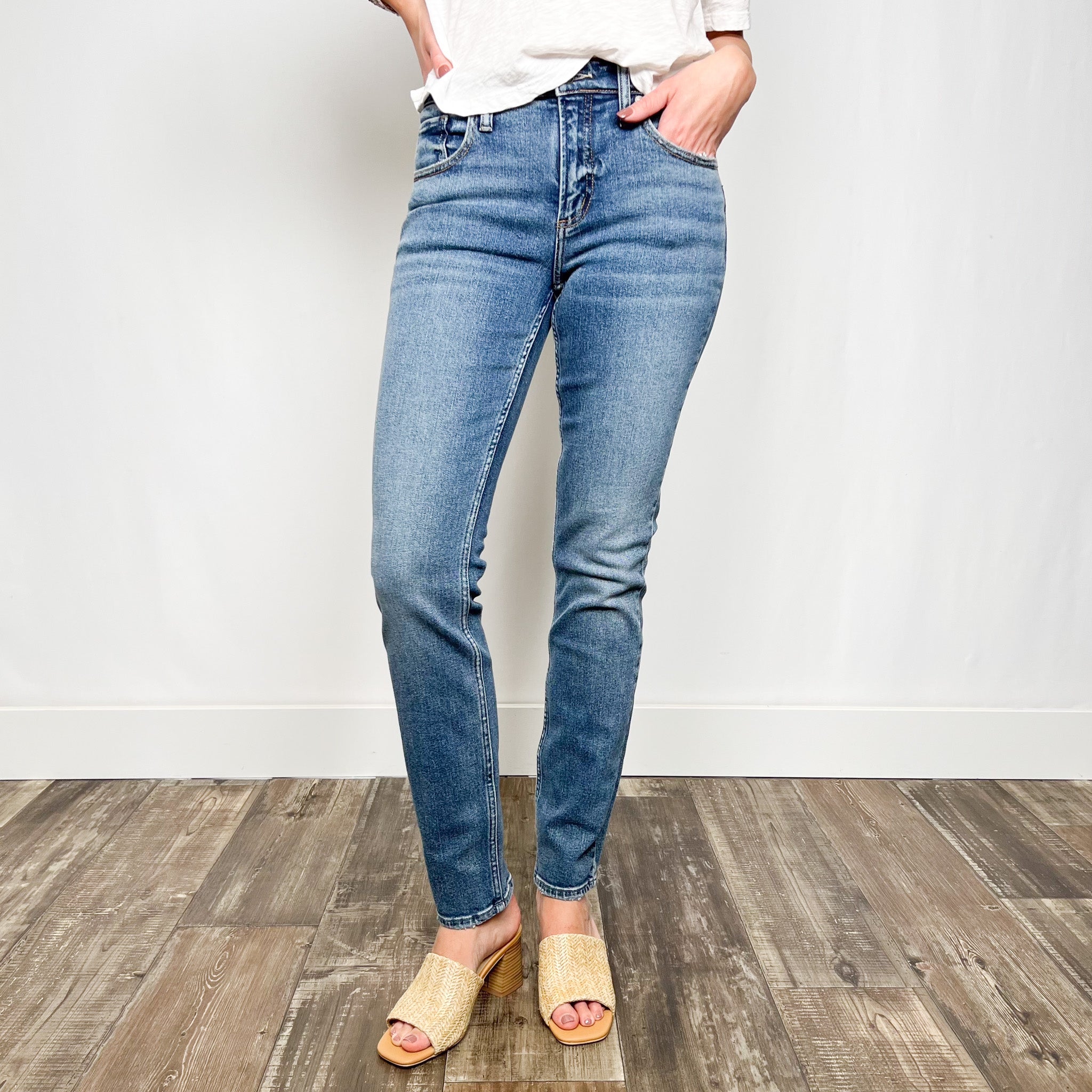 Most Wanted Mid Rise Straight Leg Jeans