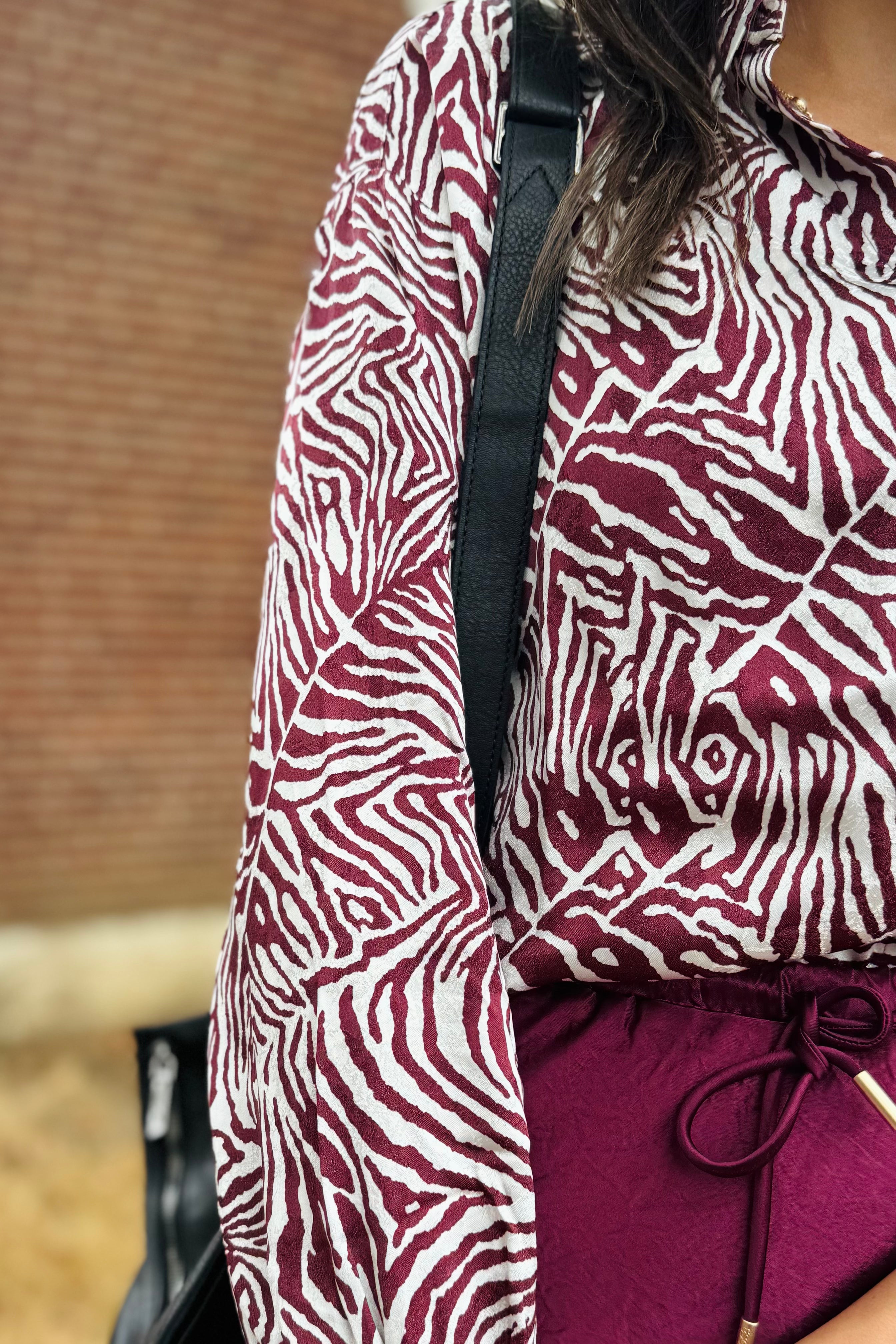 Merlot Print Blouse