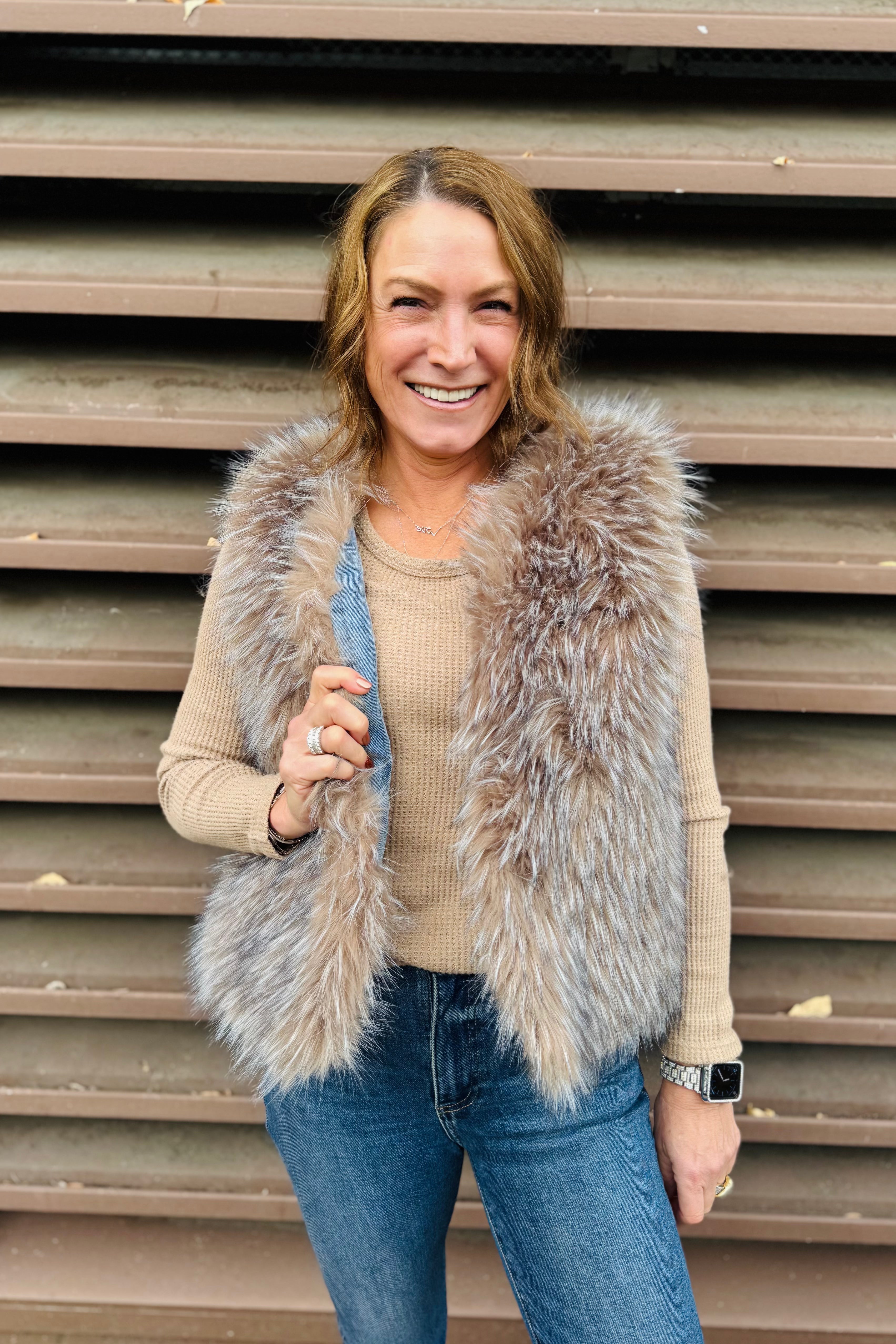 Montana Fur & Denim Vest