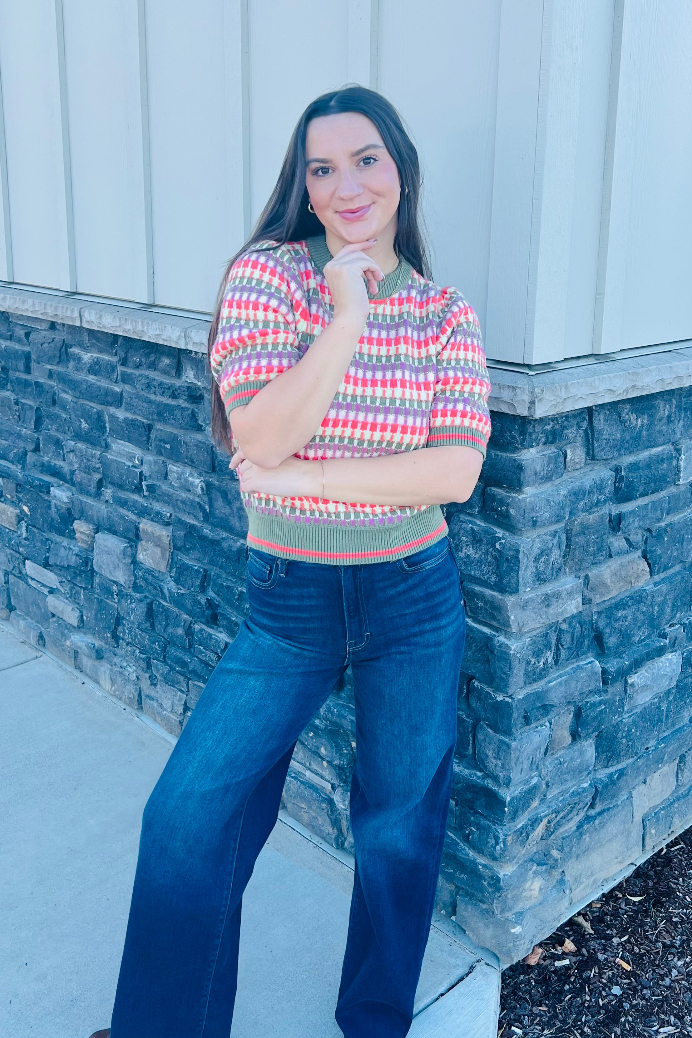 Multi S/S Knit Sweater