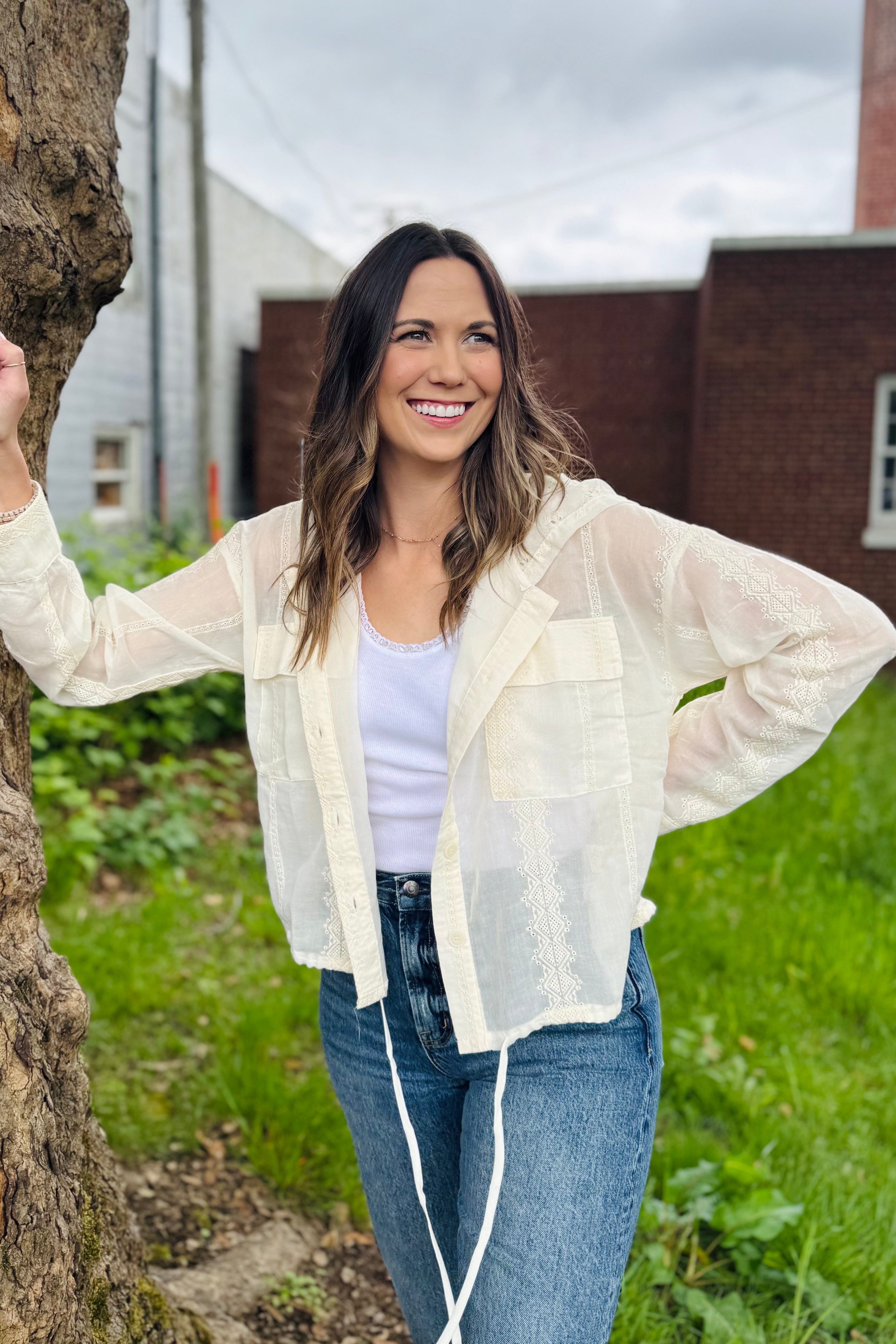Eyelet Hoodie Jacket