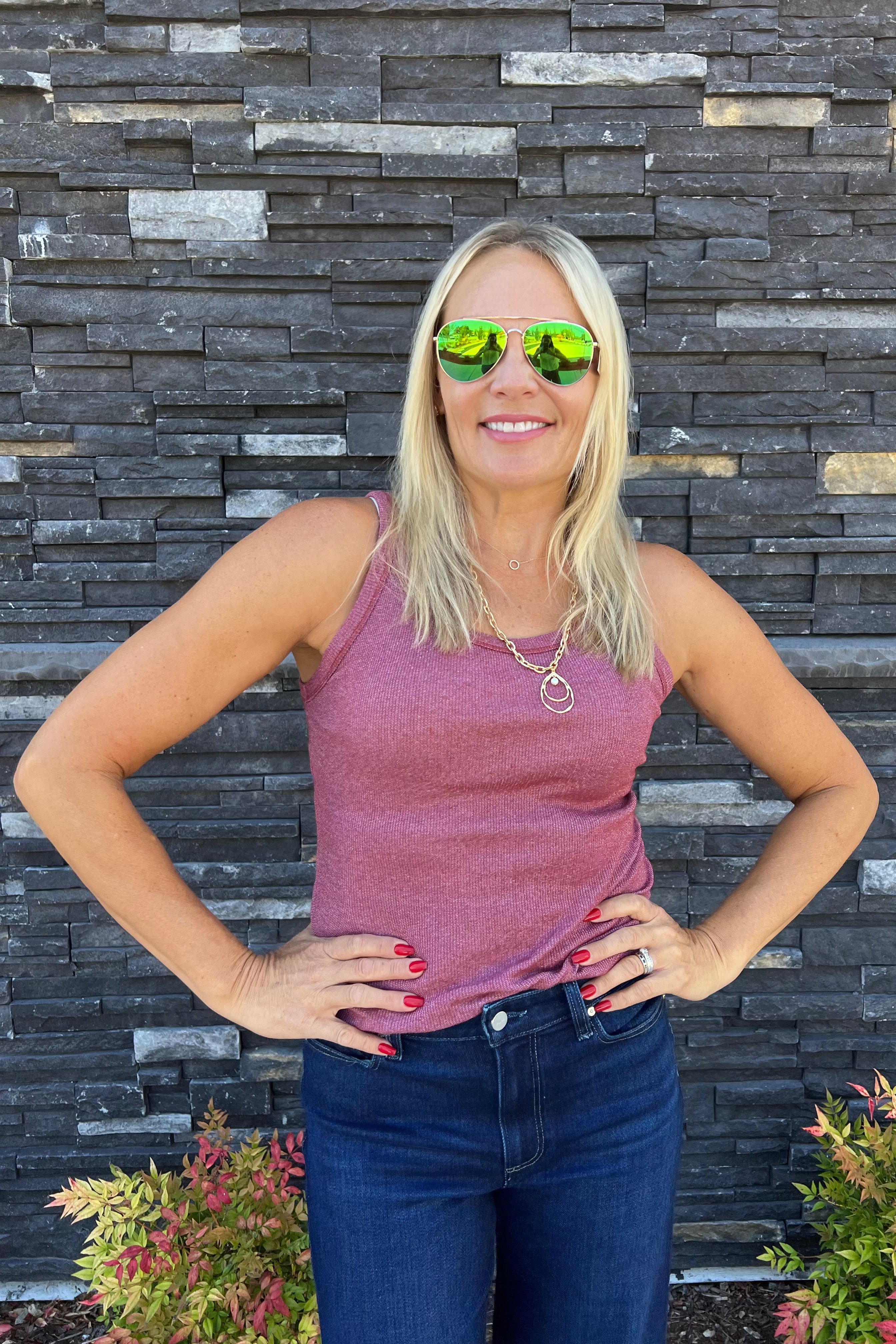 Nicole Wide Crew Tank-Muse