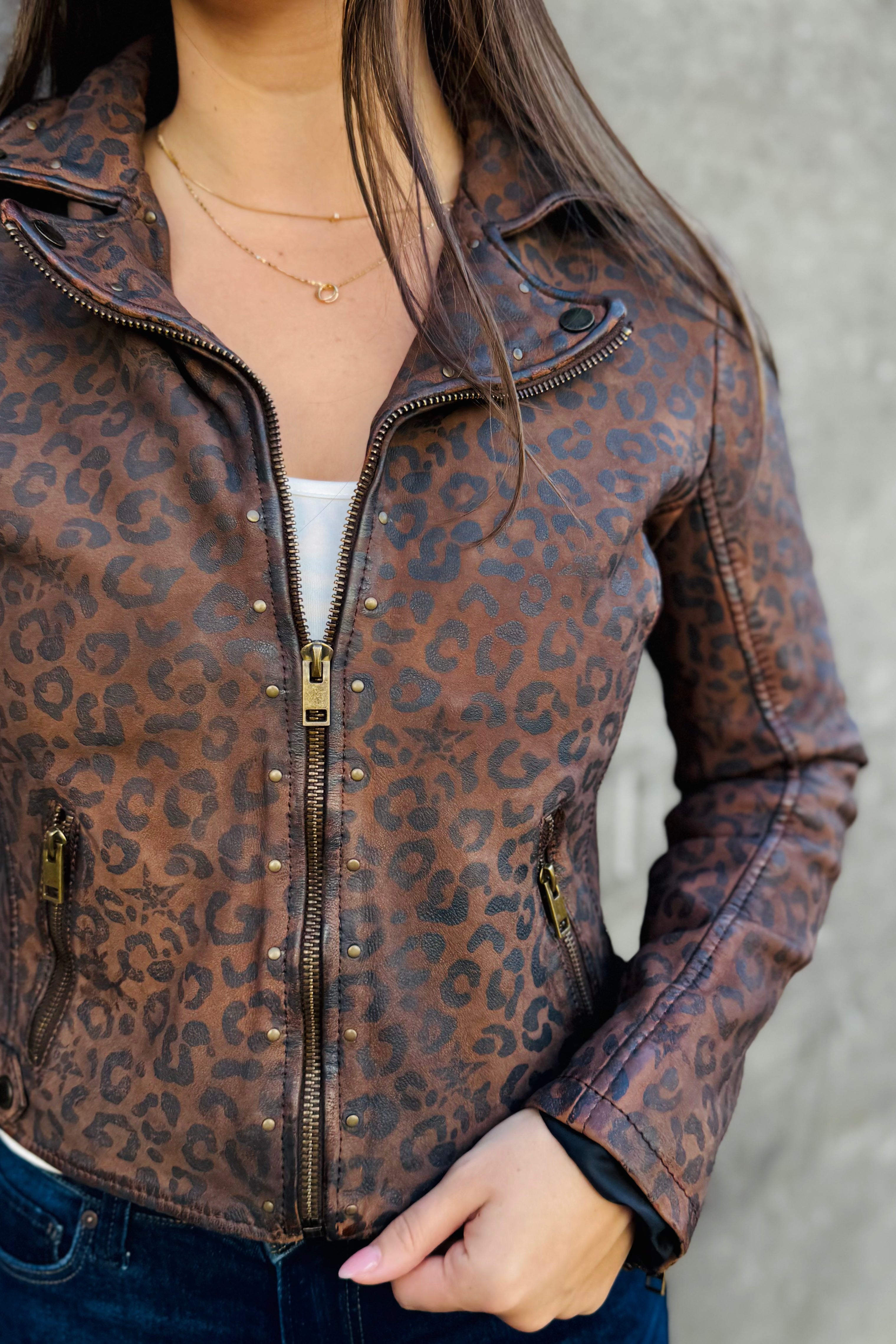 Nyxa Suede Leopard Jacket