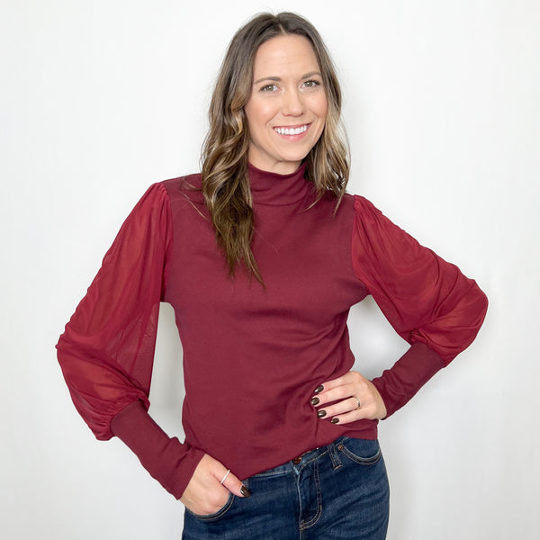 On My Mind Mesh Sleeve Top