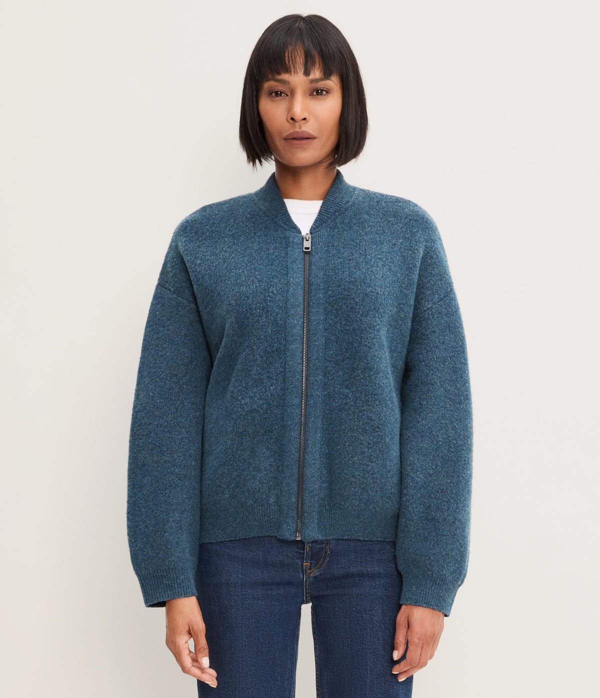 Michael Stars Landon Bomber Jacket in Lagoon - front