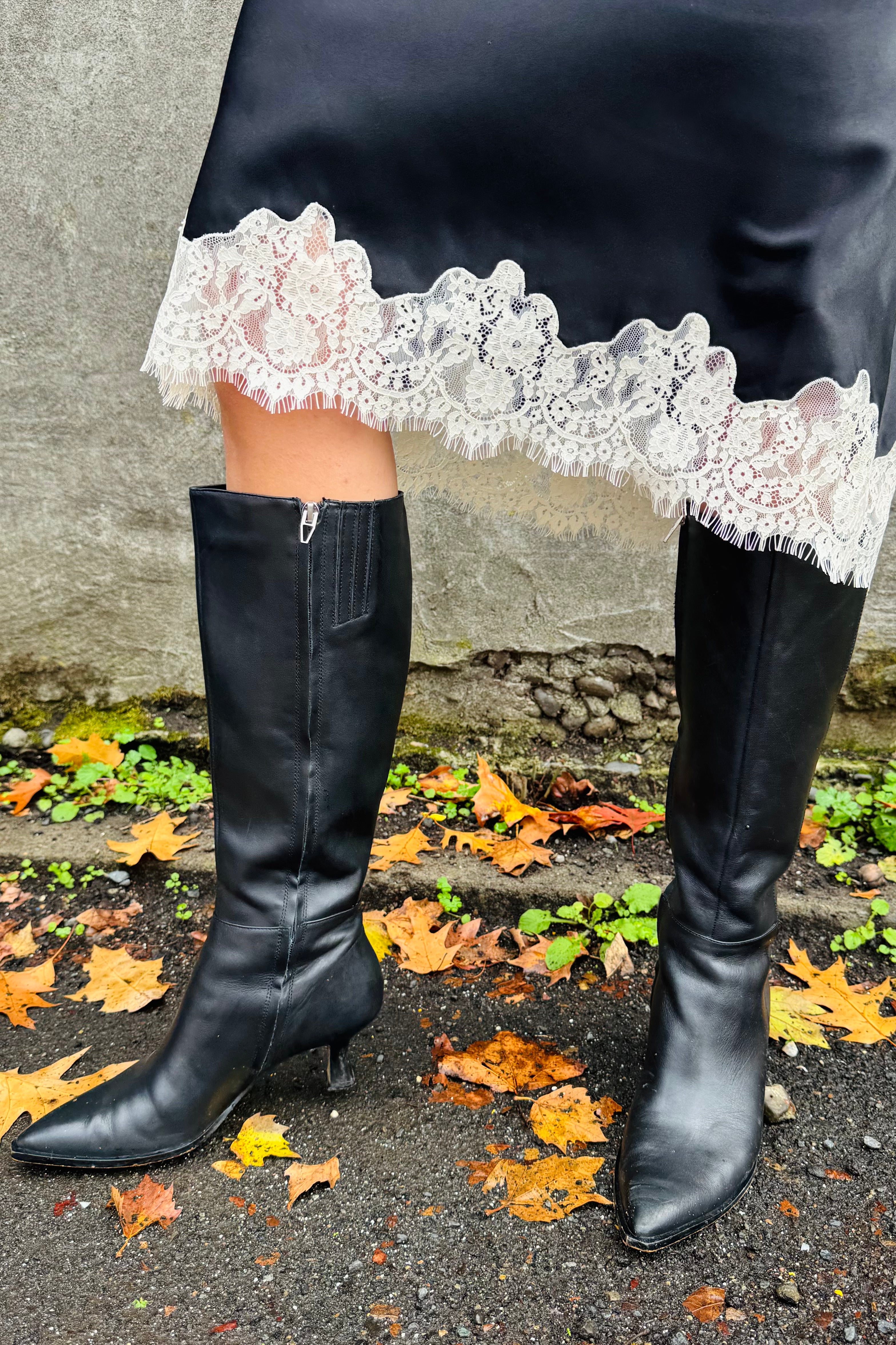 One of a Kind Satin Midi Skirt