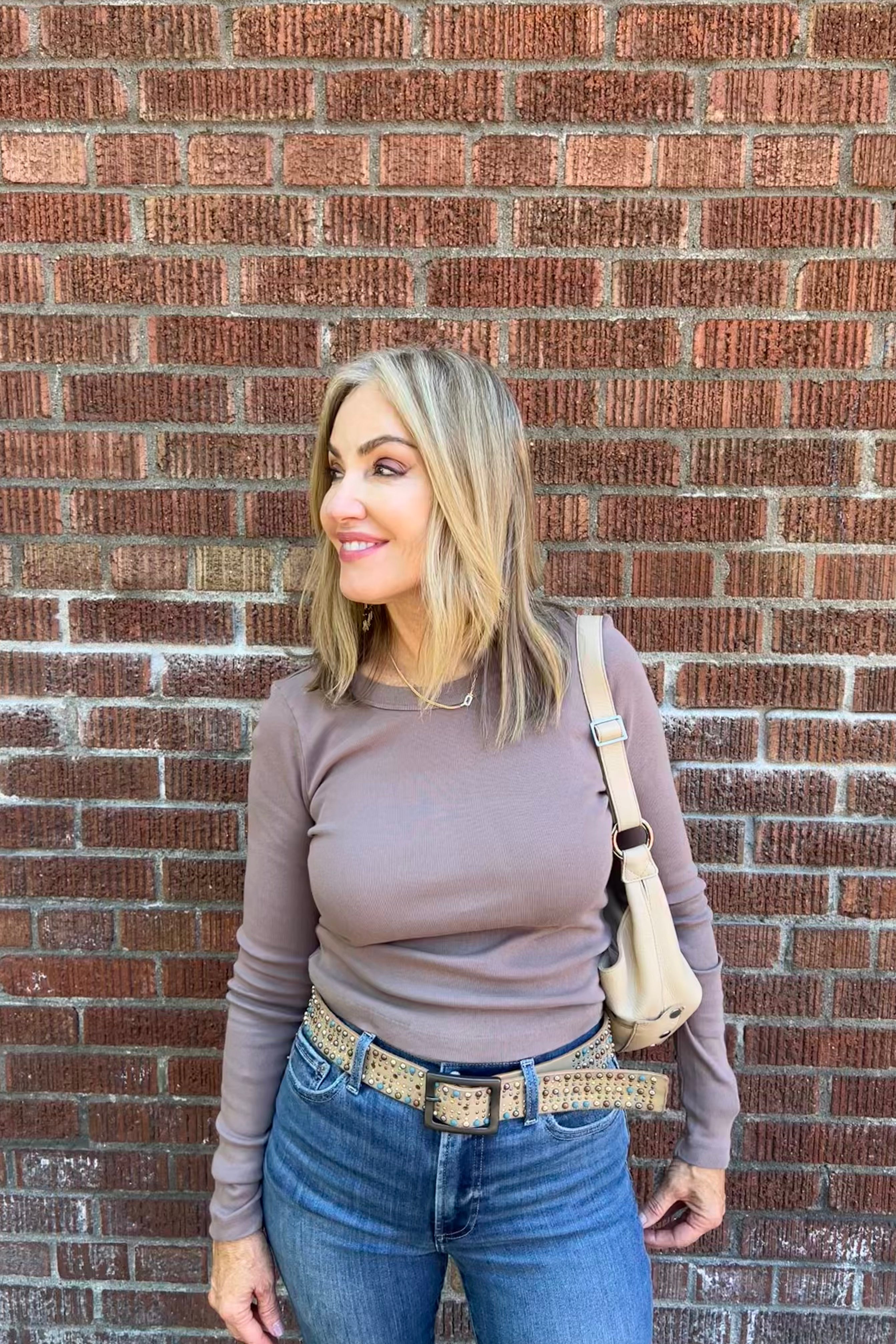 Orion Crop Tee-Cobblestone