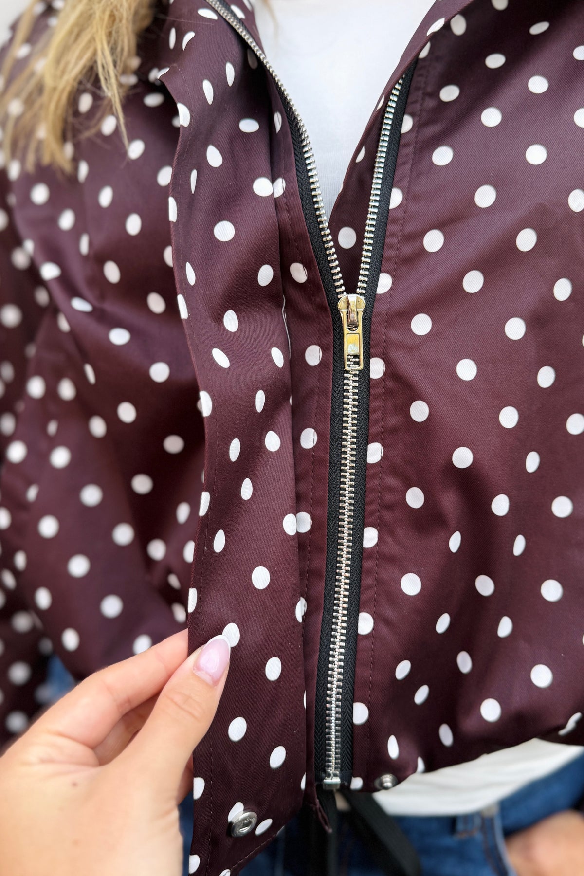 Oversized Polka Dot Jacket - Brown Polka Dots | Arktana - view 5