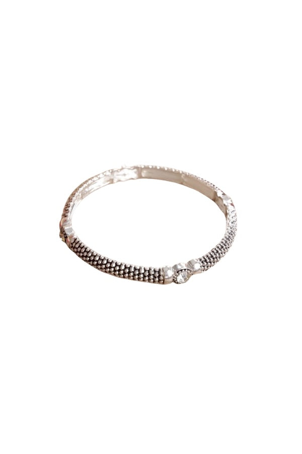 Timeless Layering Textured Bangles: Caviar -  Silver