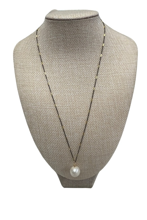 Mixed Metal Chain with Pearl
