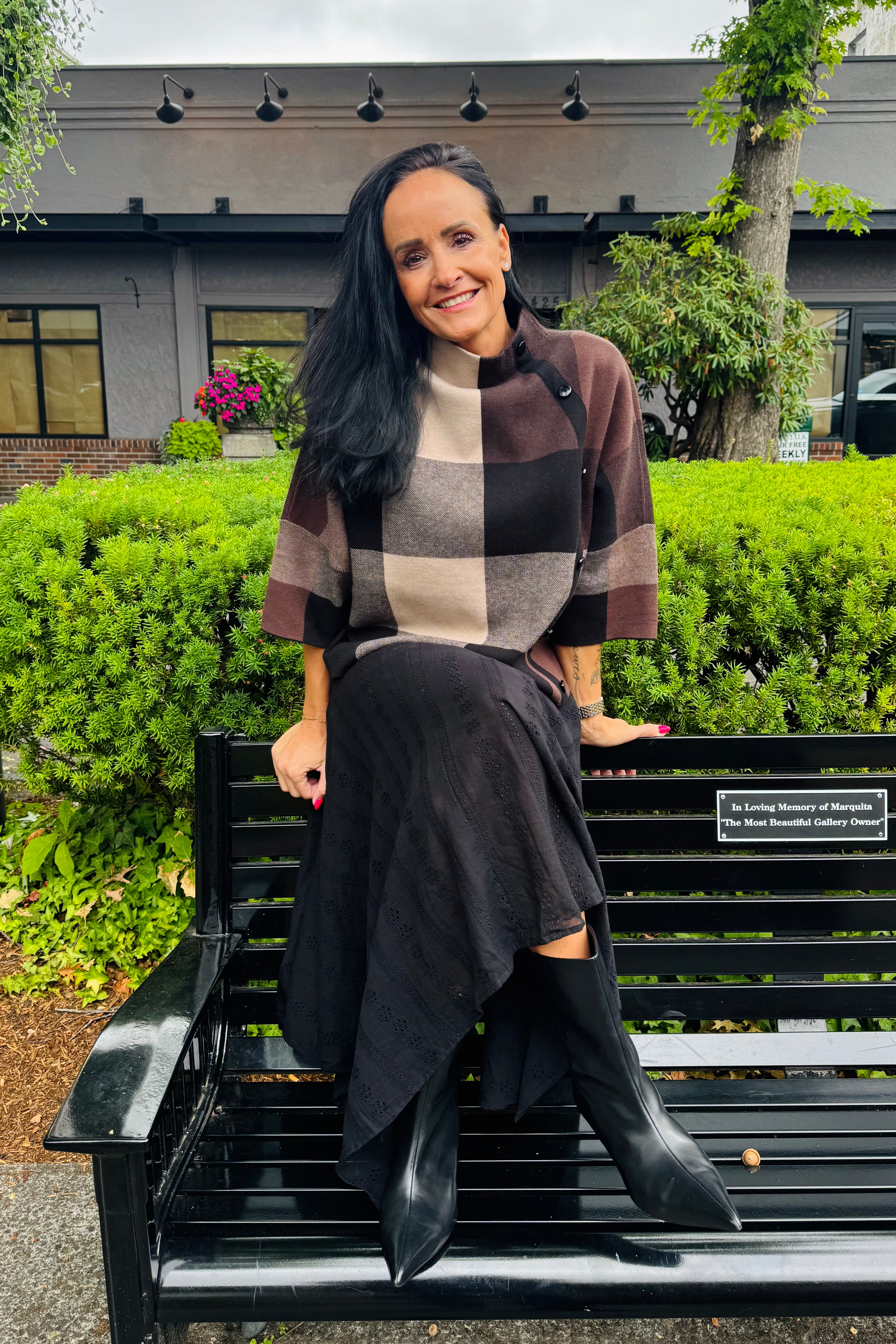 Plaid Mock Neck