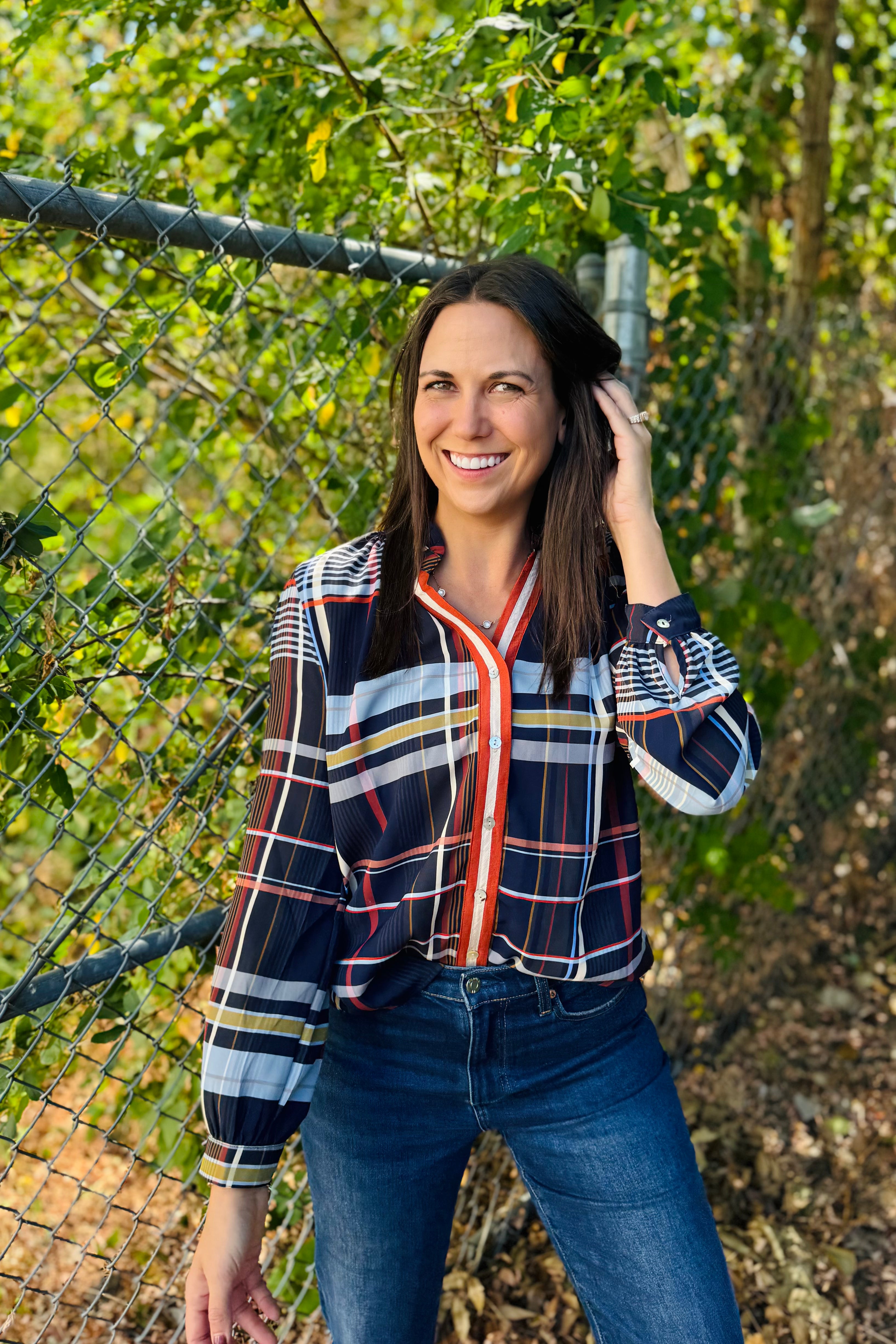 Plaid Long Sleeve Top