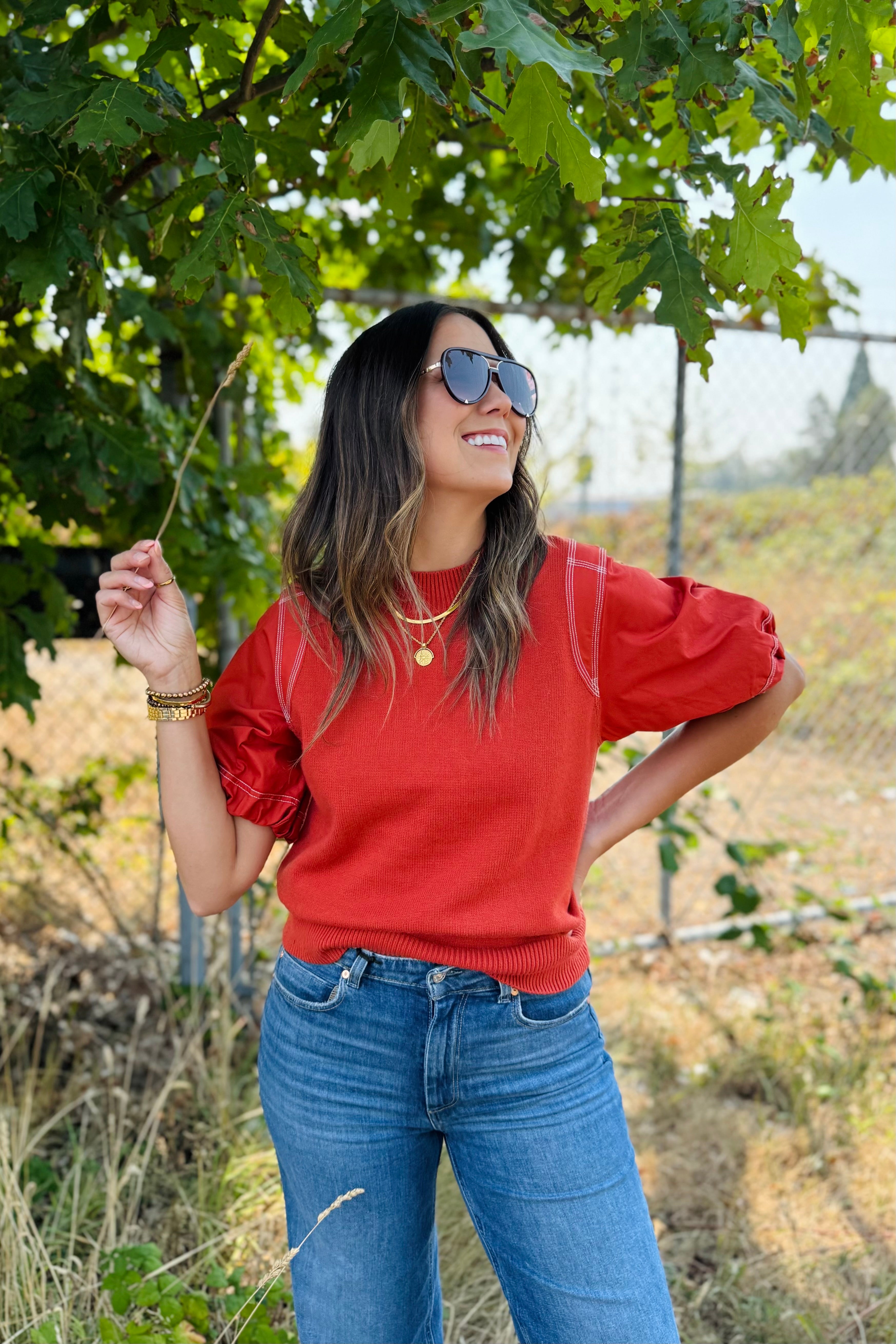 Poplin Puff Sleeve Top1