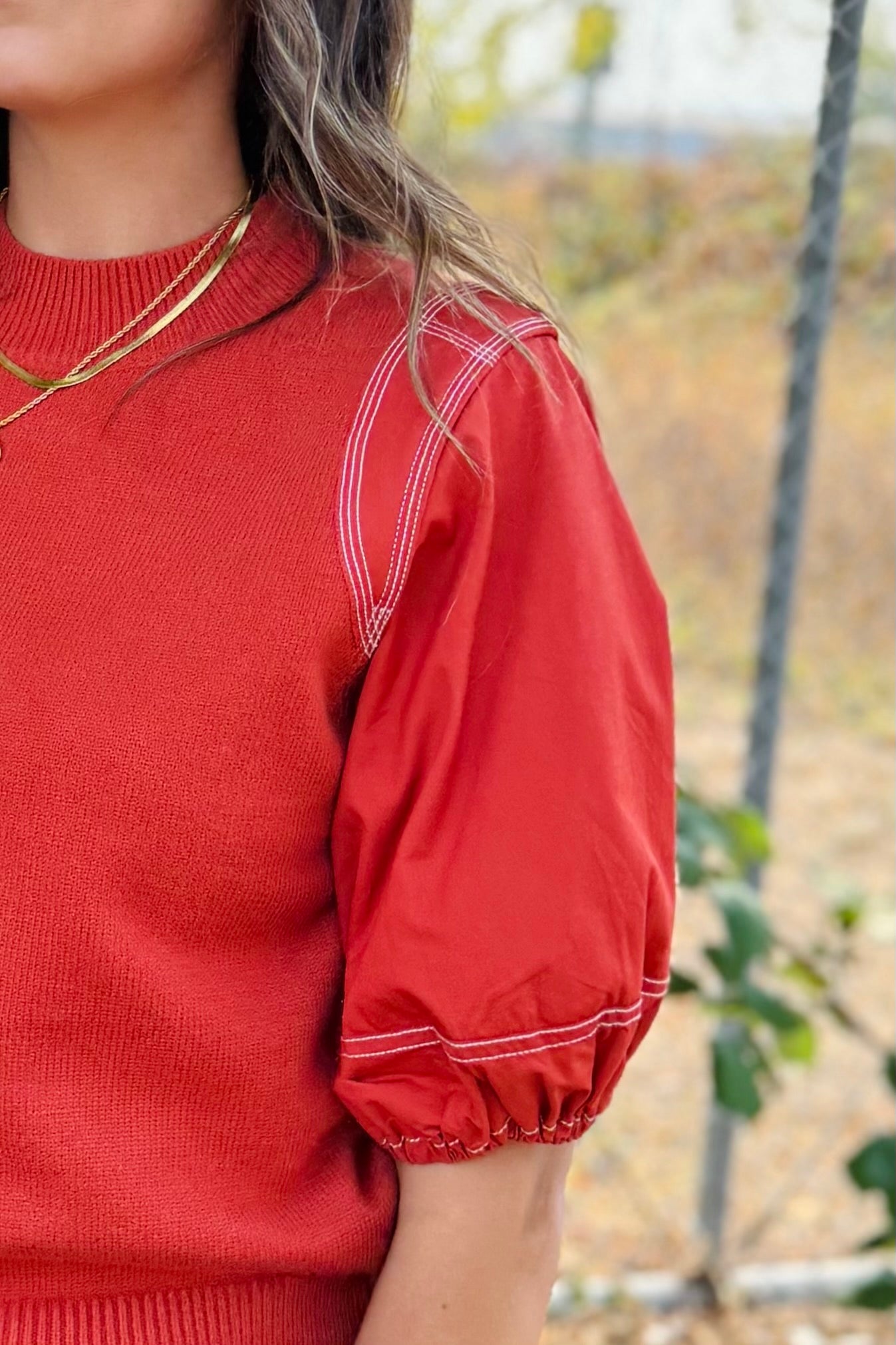 Poplin Puff Sleeve Top2