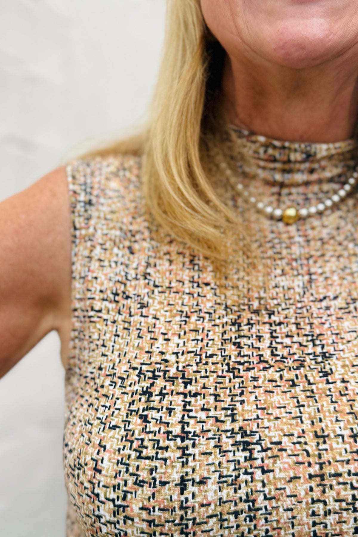 Printed Tweed Knit Tank