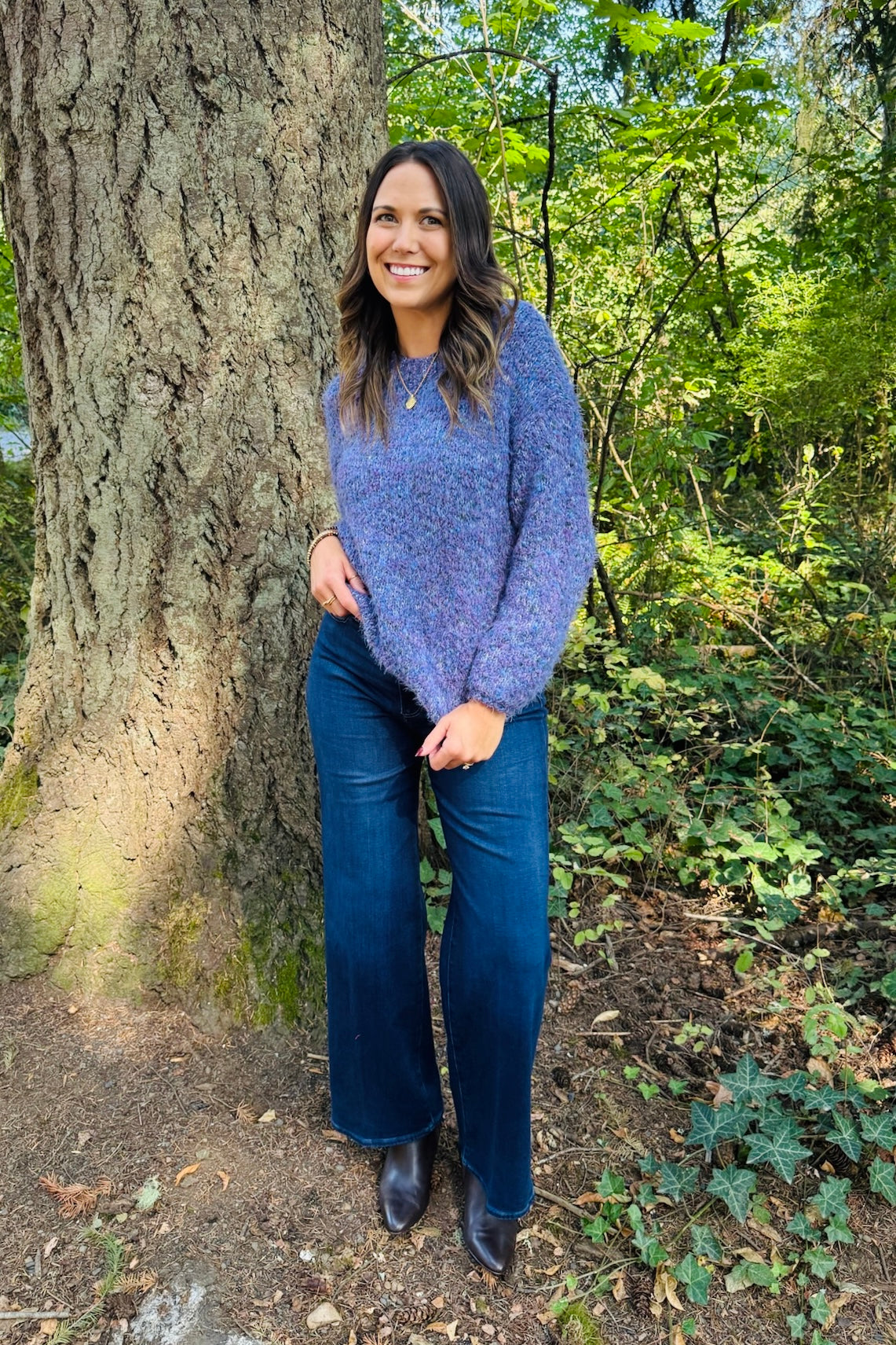Puff Sleeve Crew Sweater