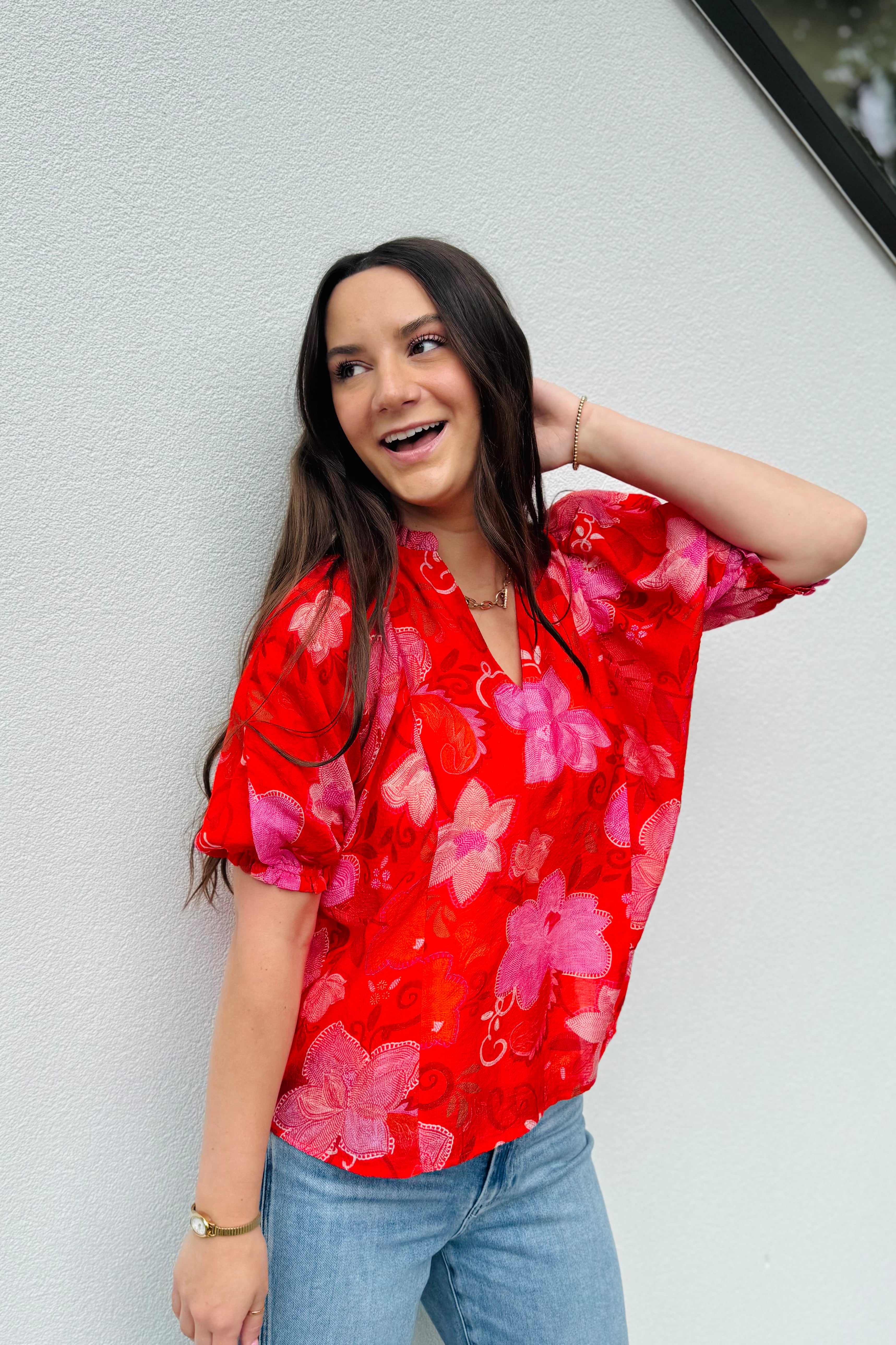 Puff Sleeve Floral Top
