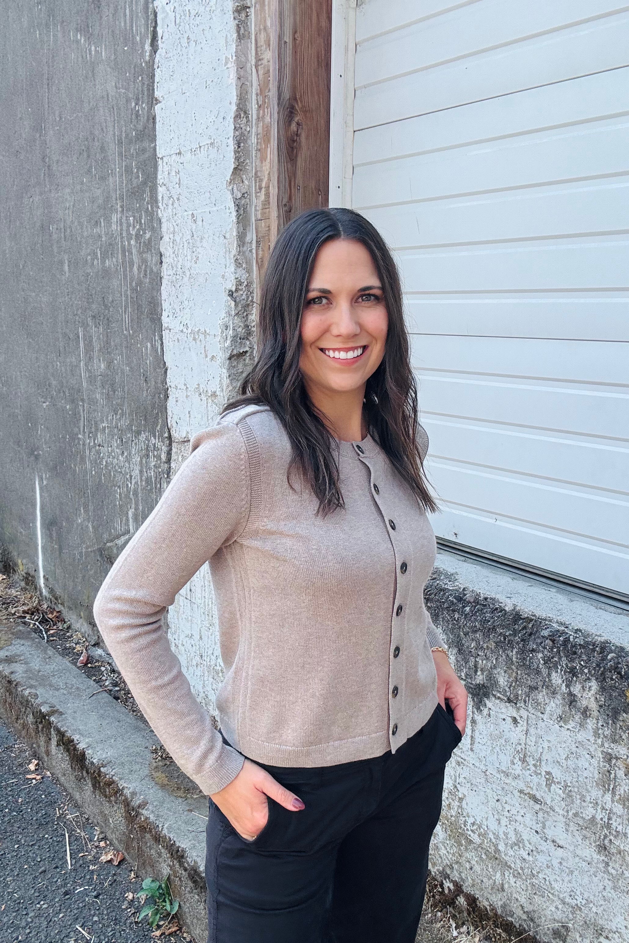 Pure Cotton Button Up Cardi - Malt | Nic & Zoe