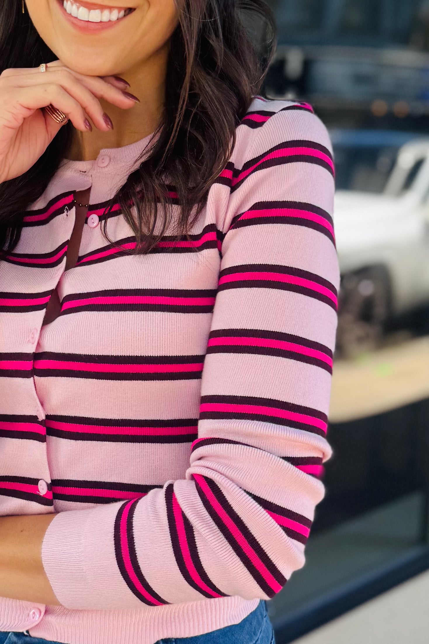 Rainbow Striped Cardigan