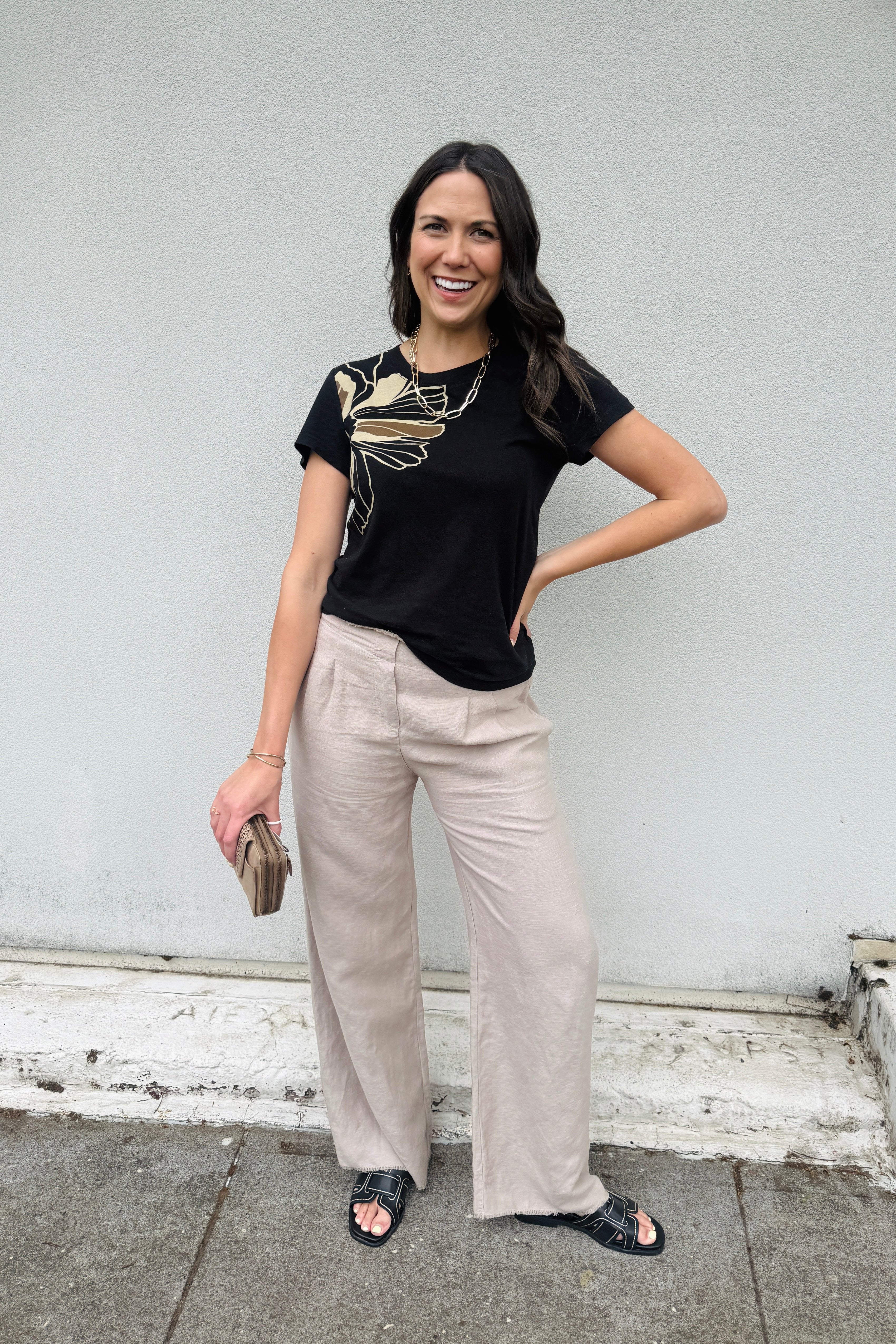 Raw Edge Pleated Pants
