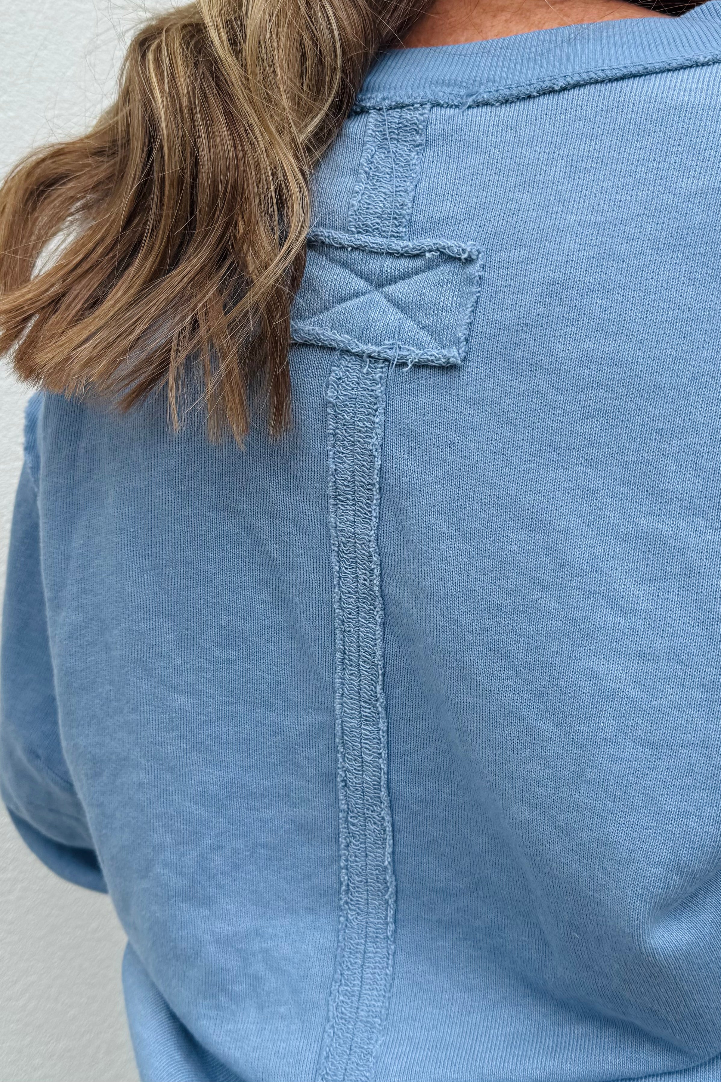 Reverse Stitch V-Neck Sweatshirt