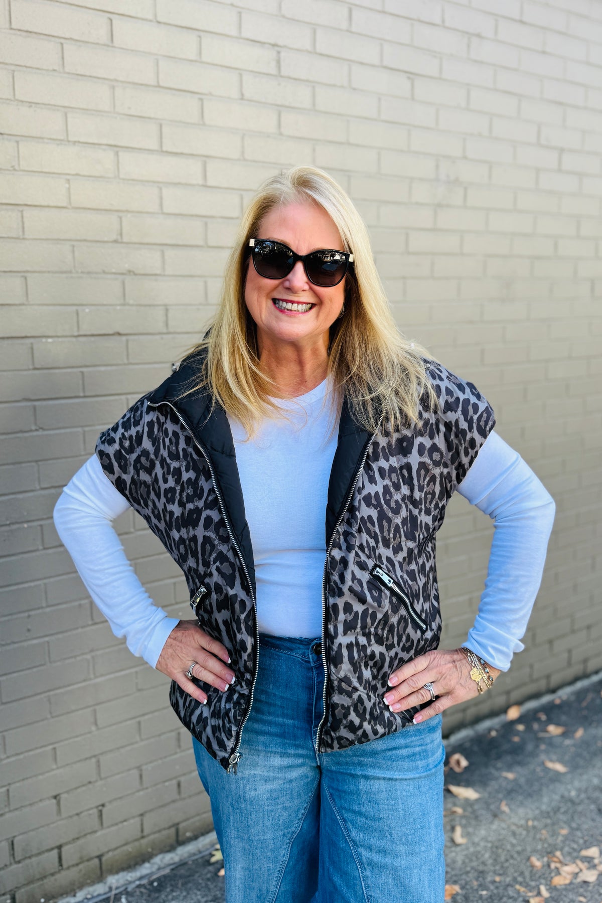 Reversible Leopard Poncho - Black
