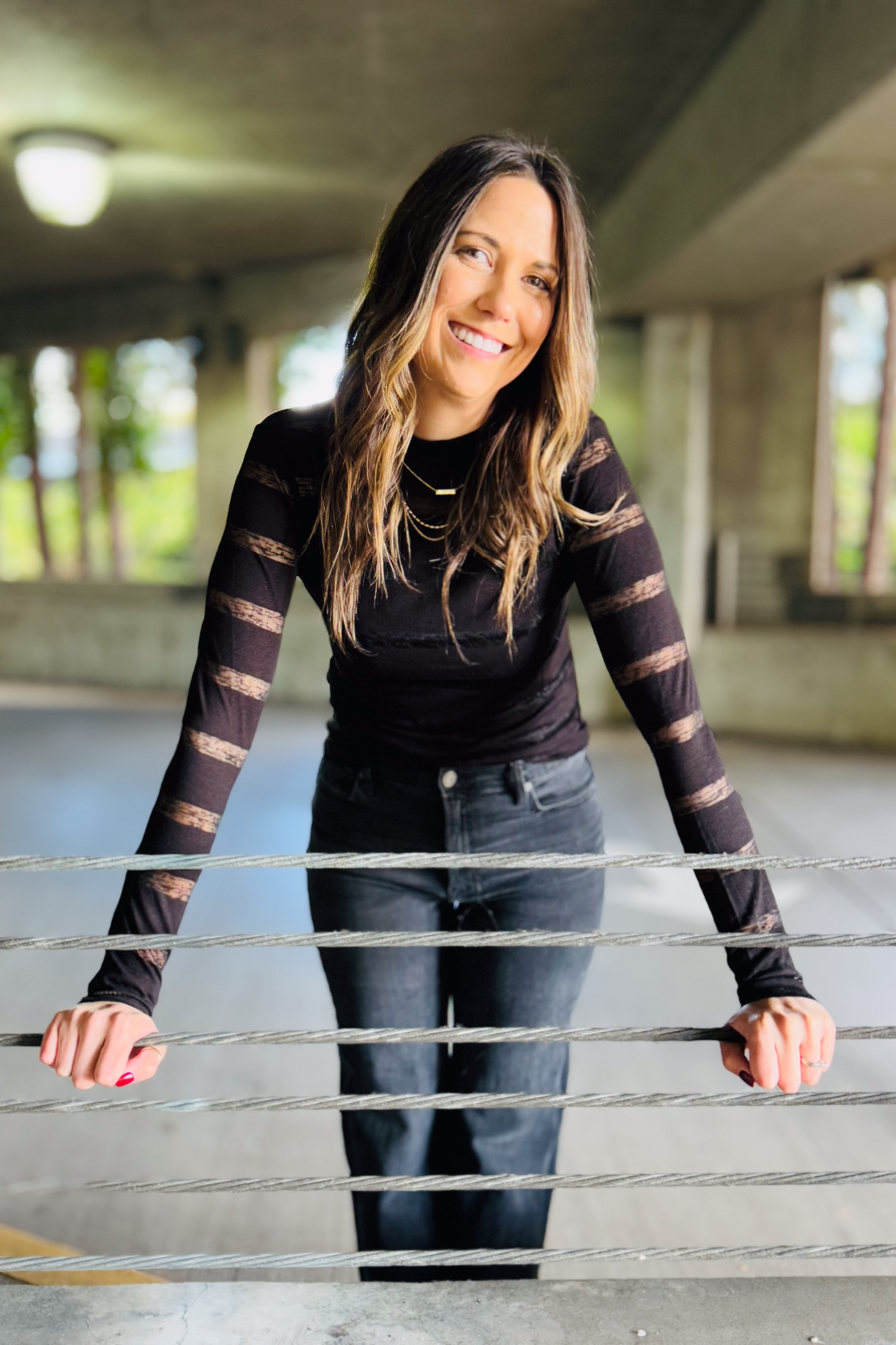 Semi Sheer Stripe Tee