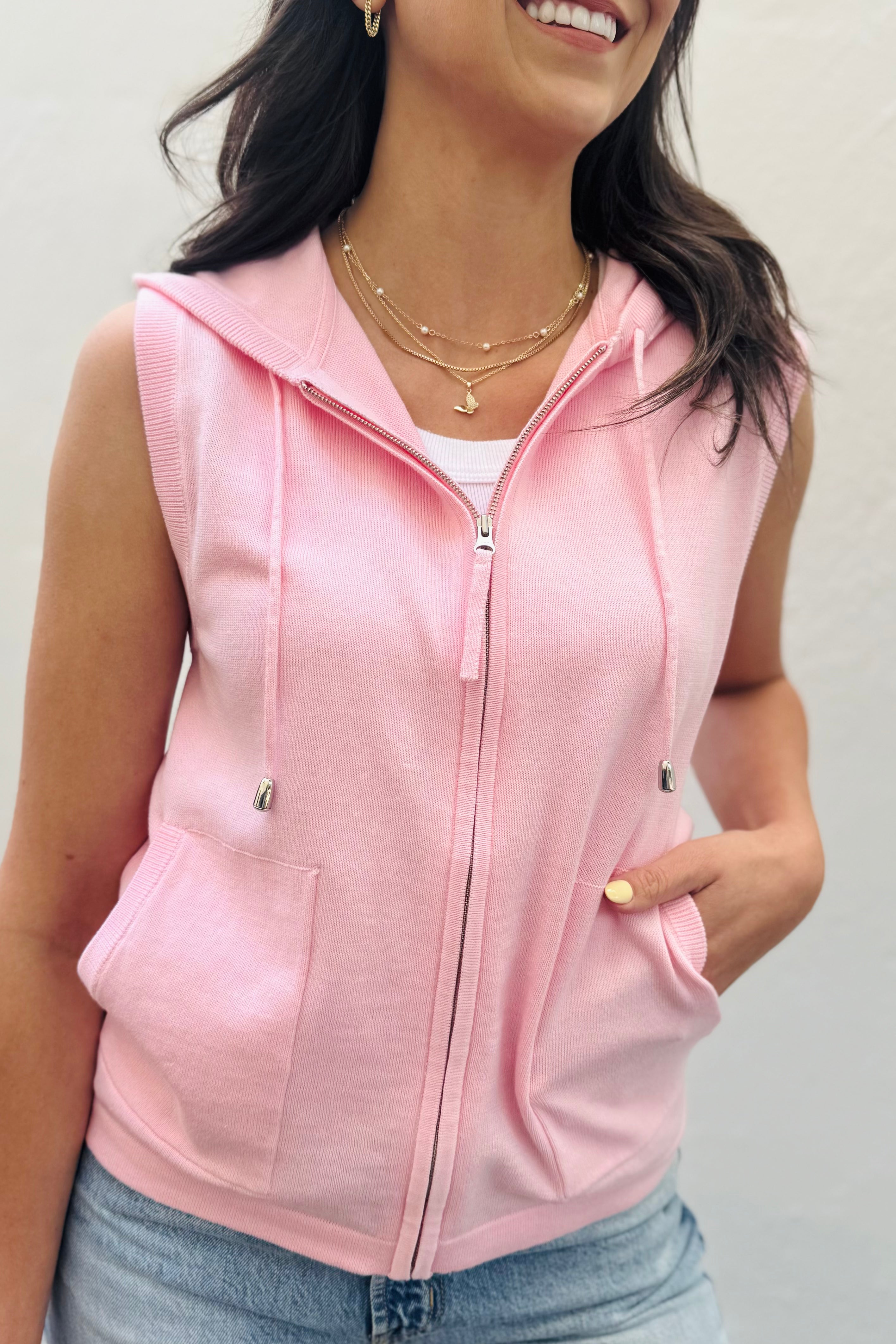 Sleeveless Zip Hoodie