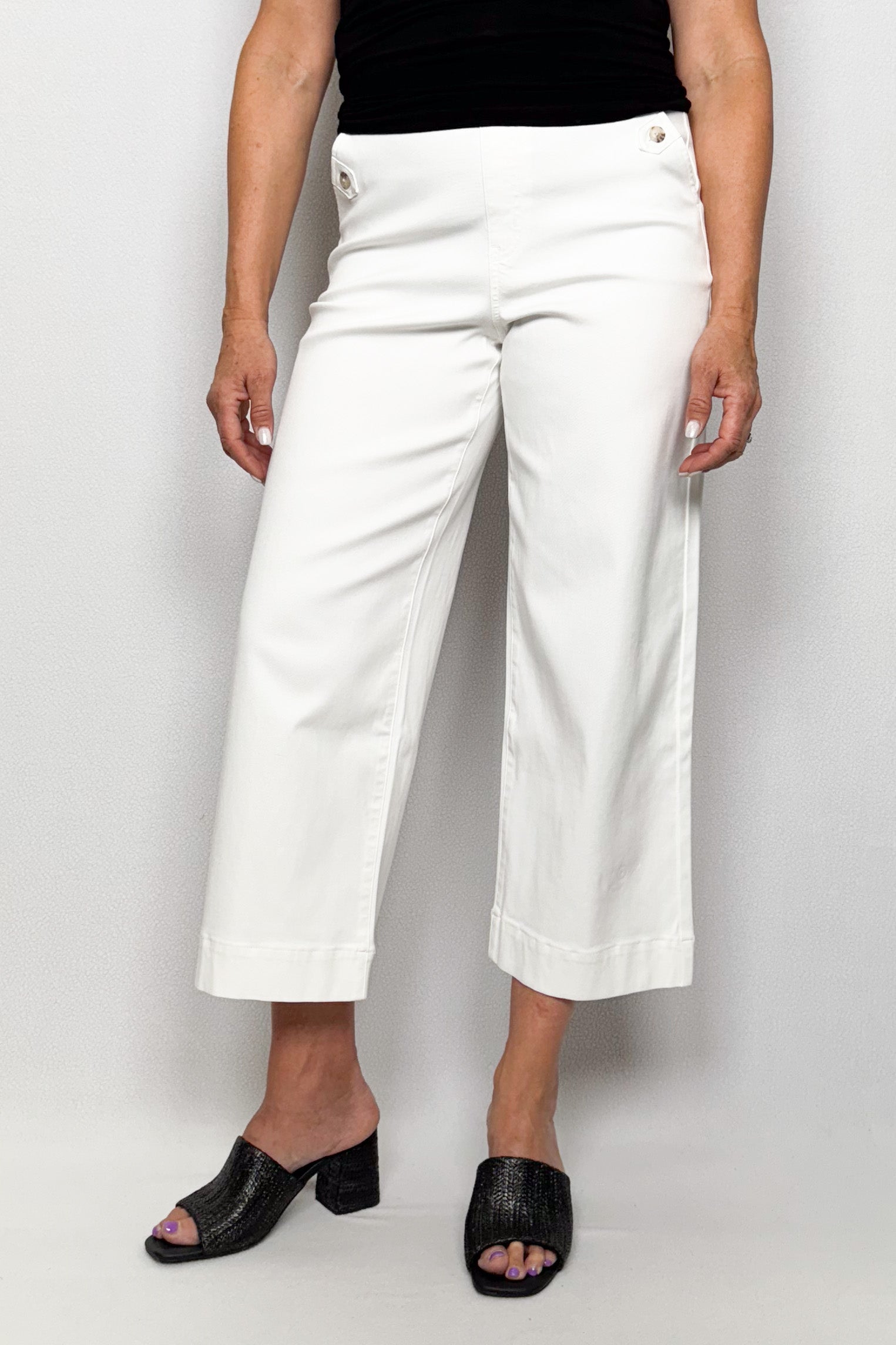 Stretch Twill Wide Leg Crop