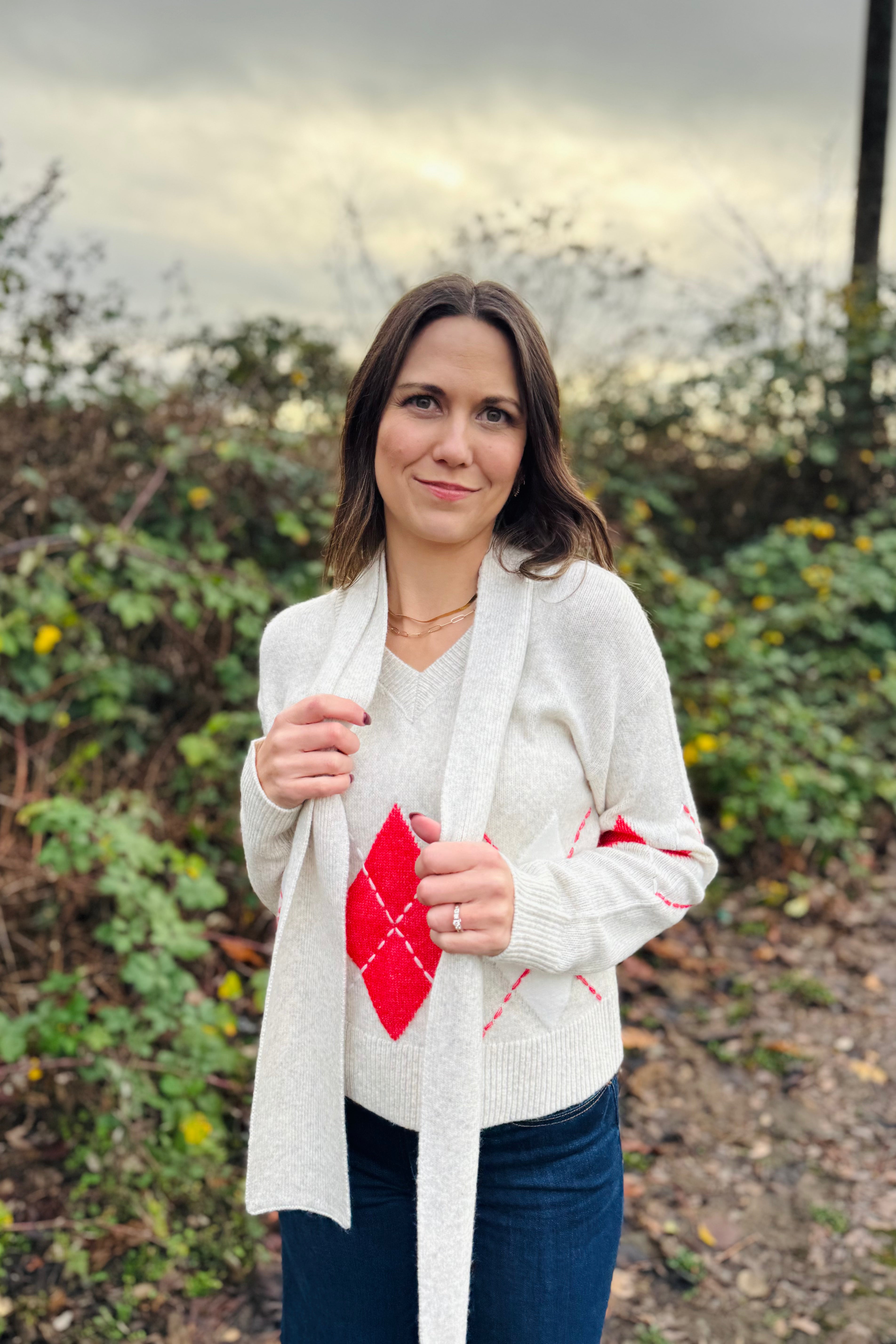 Argyle Scarf Sweater