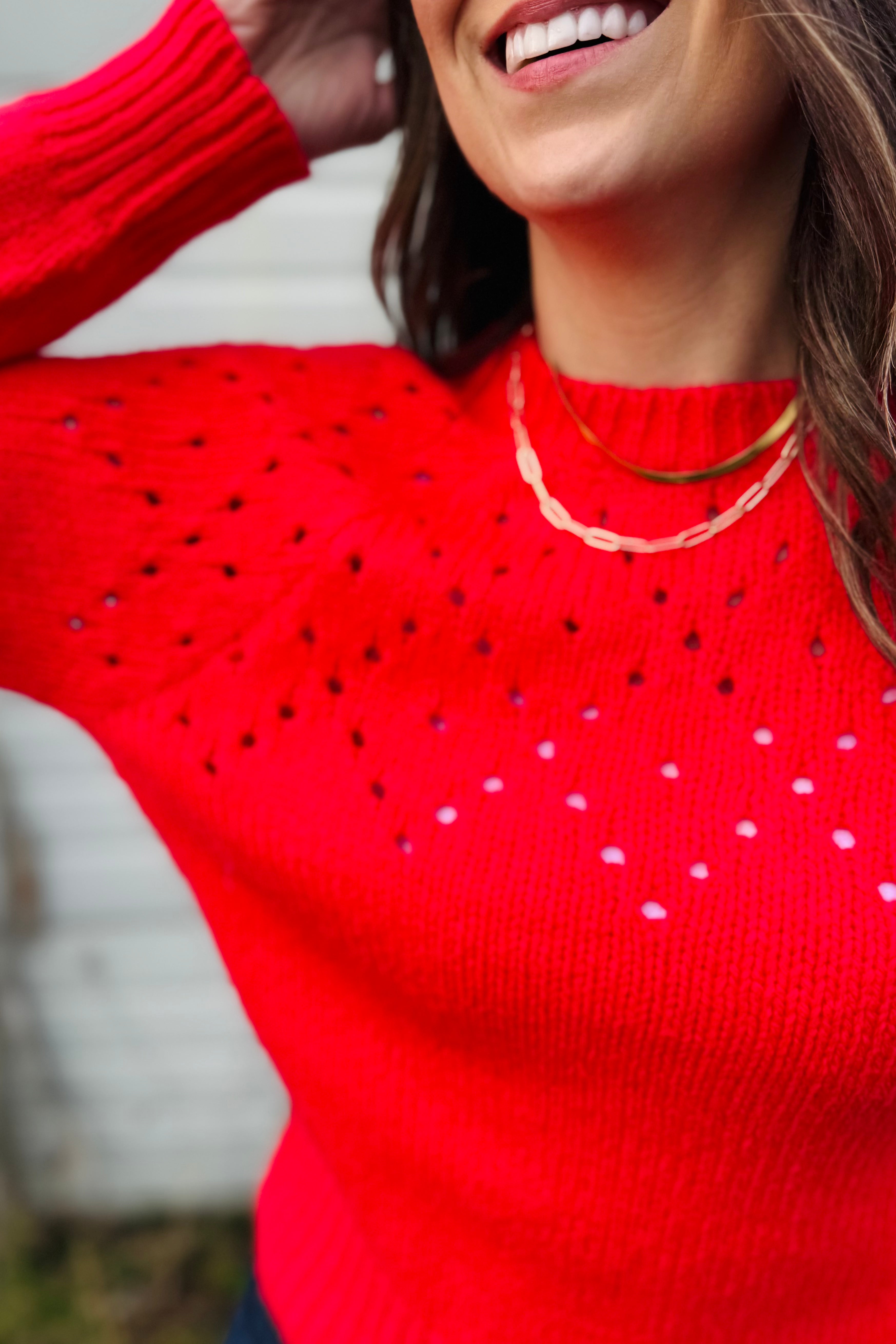 Femme Openwork Sweater