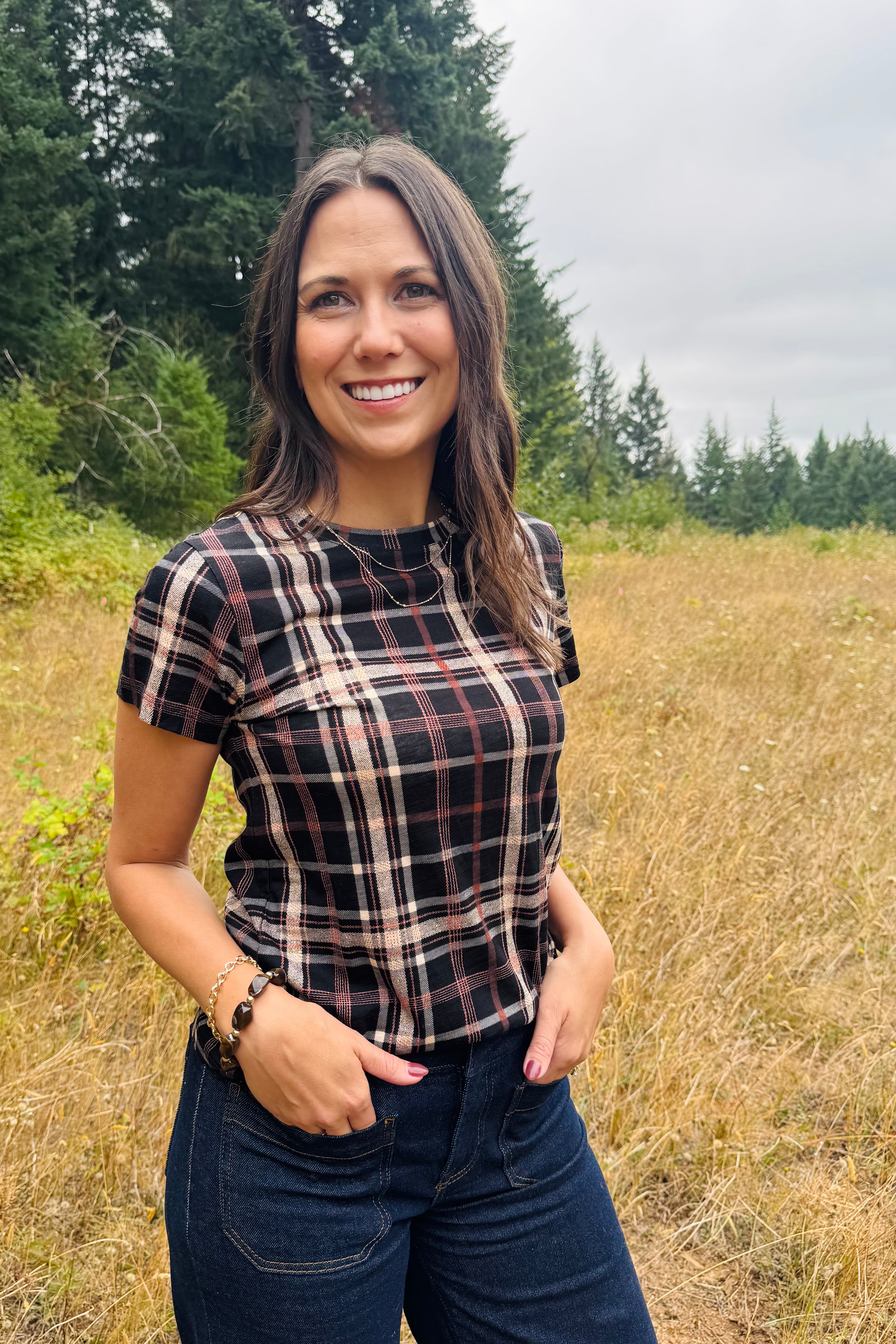 The Perfect Tee - Cinder Plaid