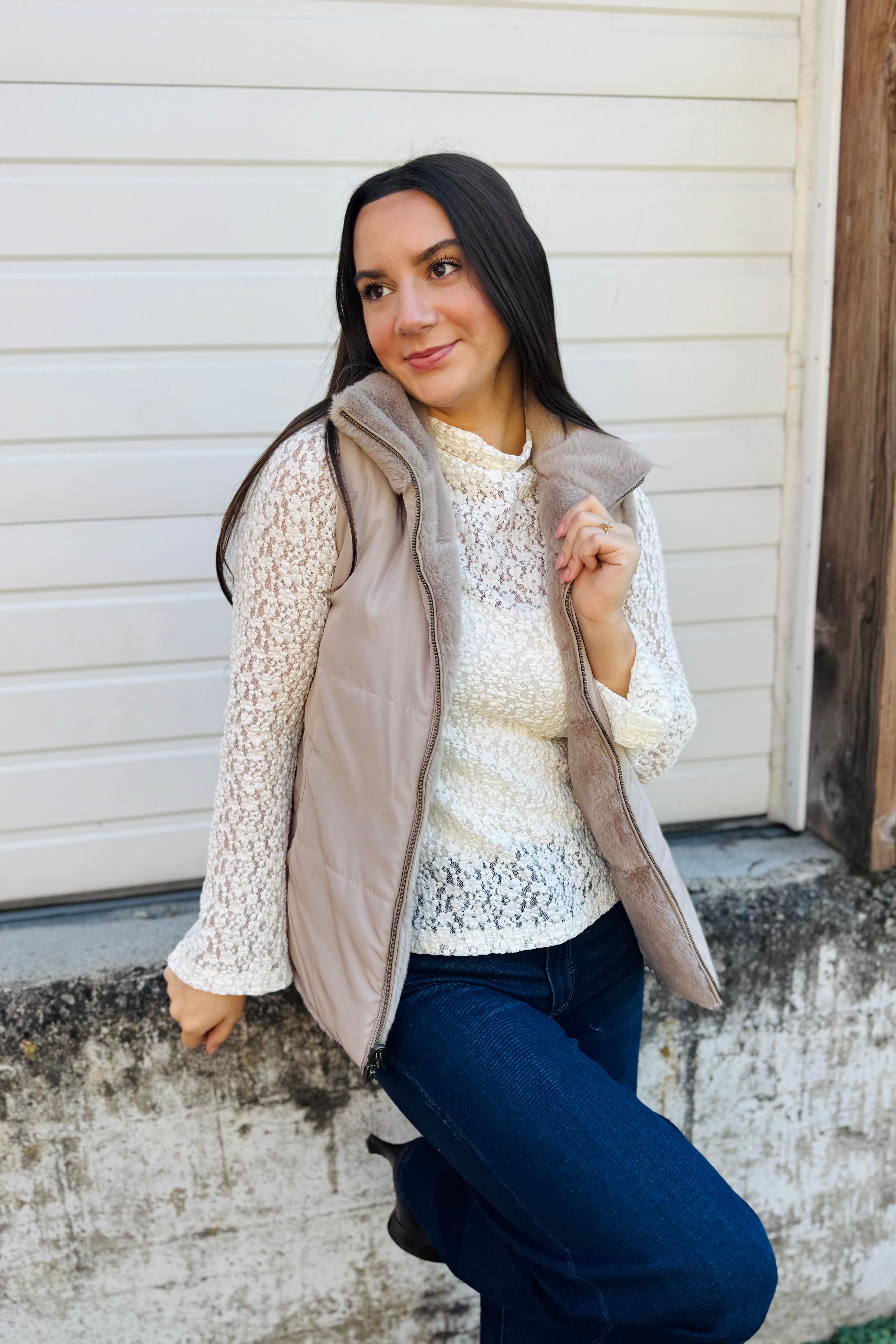 Sarah Side-Zip Vest - Ash